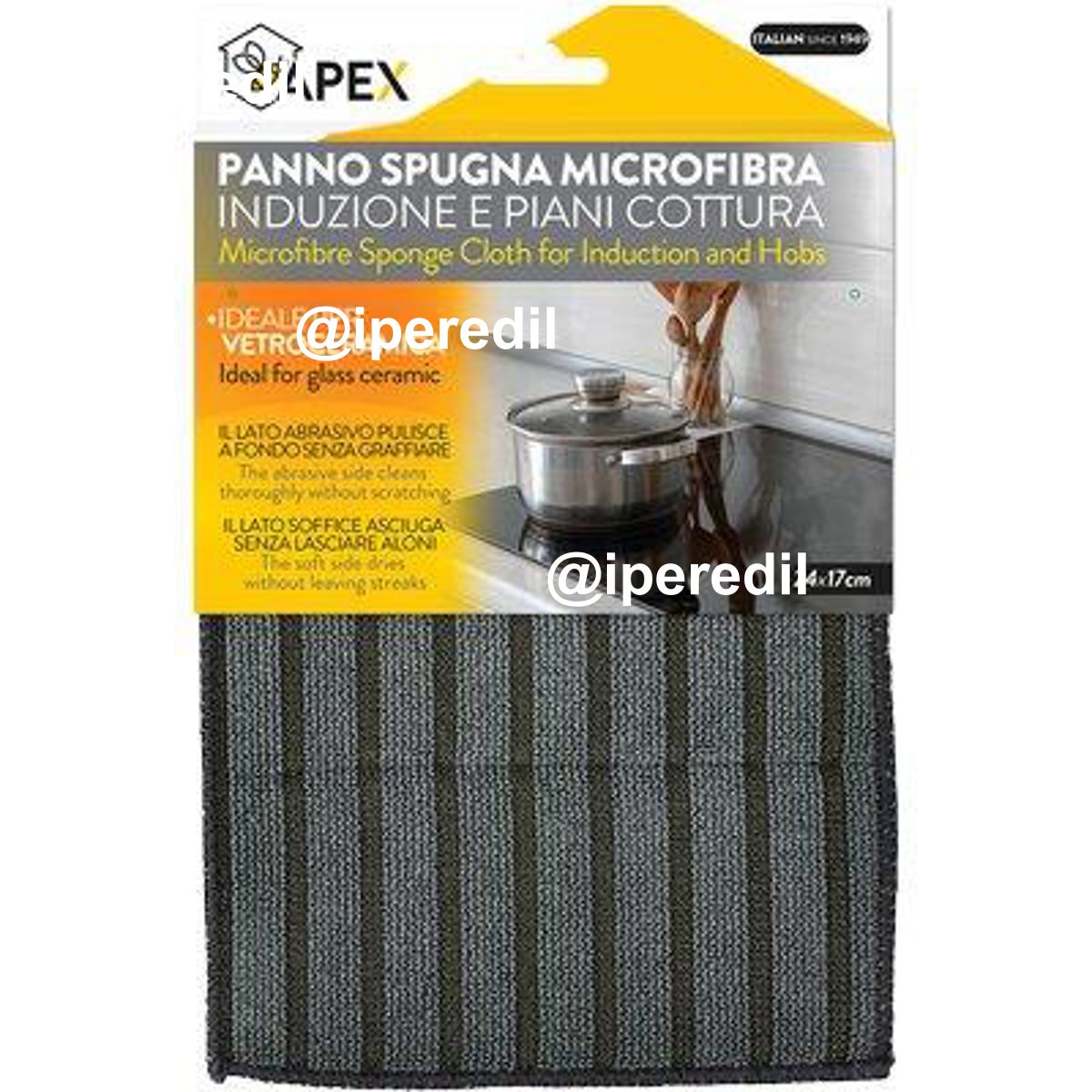 PANNO SPUGNA MICROFIBRA PIANI COTTURA APEX CM 24X17