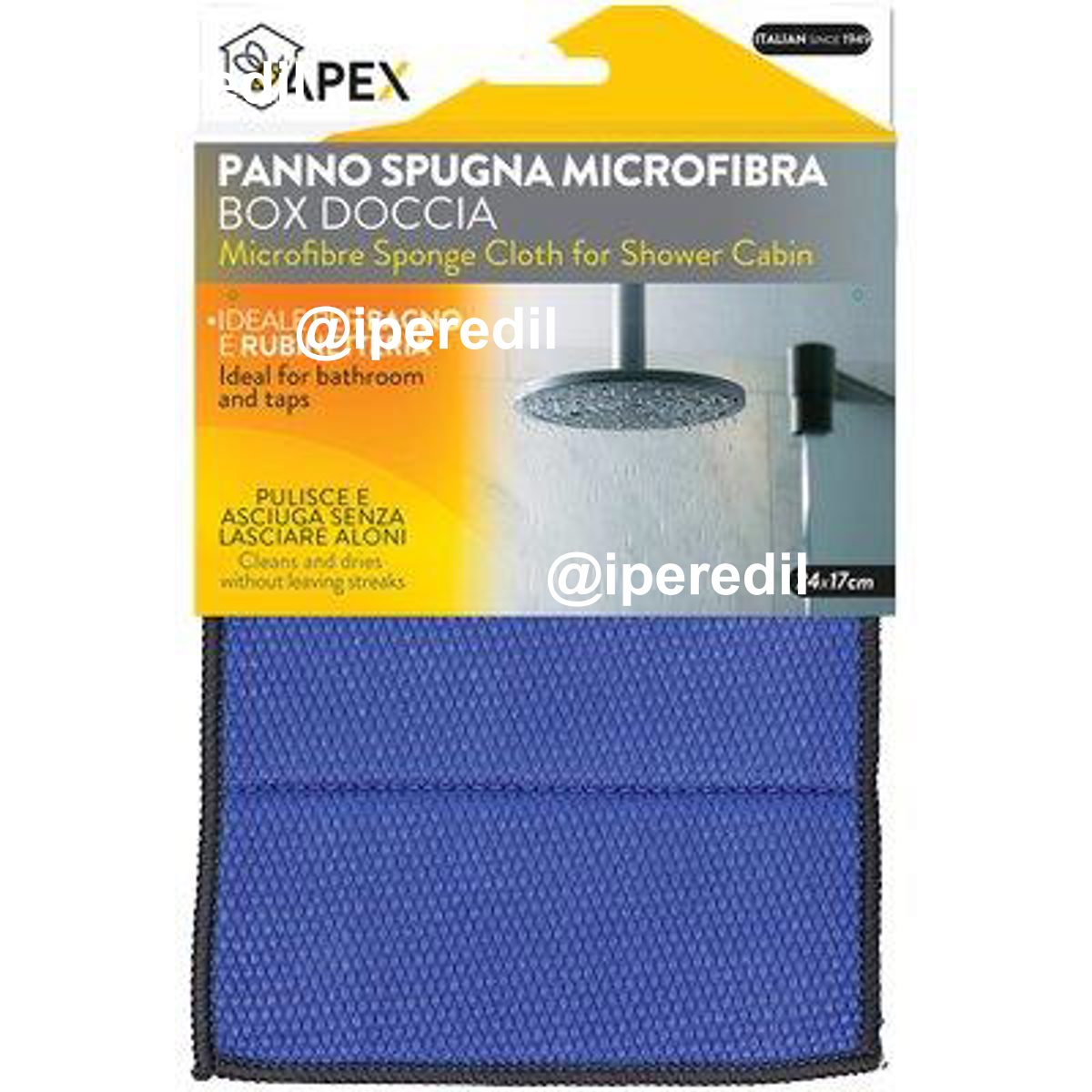 PANNO SPUGNA MICROFIBRA BOX DOCCIA APEX CM 24X17