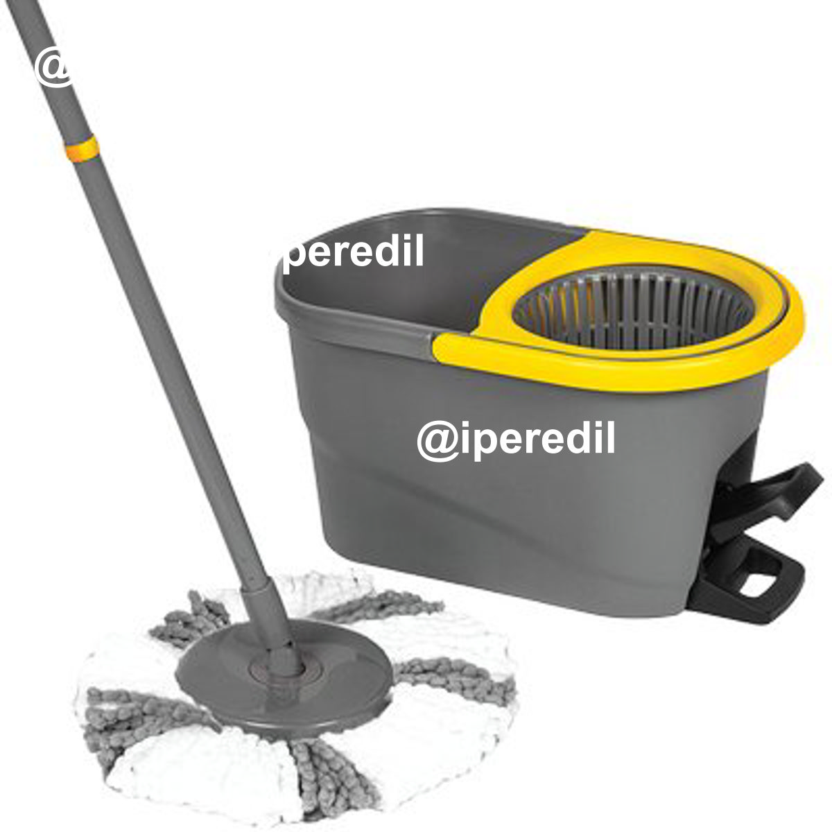 SECCHIO MOP LAVA PAVIMENTO CENTRIFUGA SET NEW APEX PP LT 12 + MOP + MANICO ACCIAIO CM 85/115