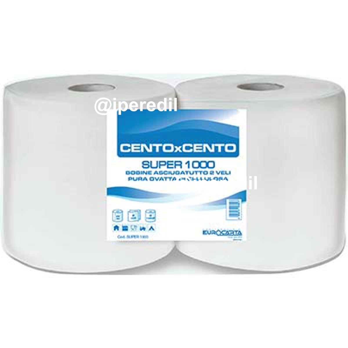 CARTA ASCIUGAMANI A ROTOLO SUPER 1000 GOFFRATA VELI 2 CF=PZ 2