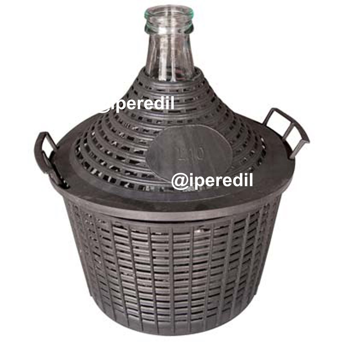 DAMIGIANA BOCCA STRETTA VESTITA VETRO/PLT LT 54