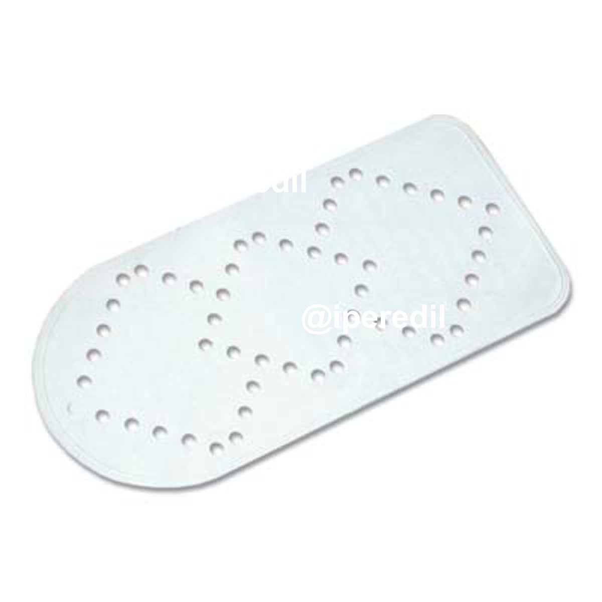 TAPPETO ANTISCIVOLO X VASCA GOMMA BIANCO+VENTOSE CM 36X73