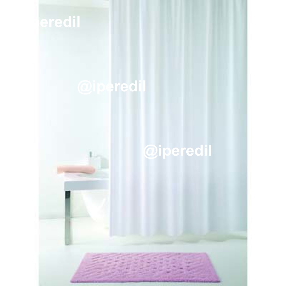 TENDA DOCCIA TEVERE IN VINILE + ANELLI CM 180X200