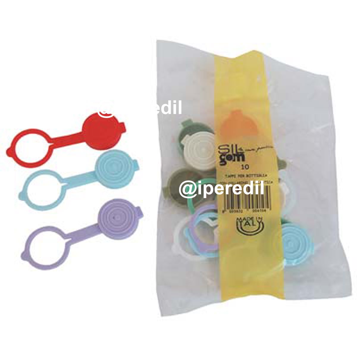 TAPPO PVC + ANELLO X BOTTIGLIA LT 1 CF=PZ 10