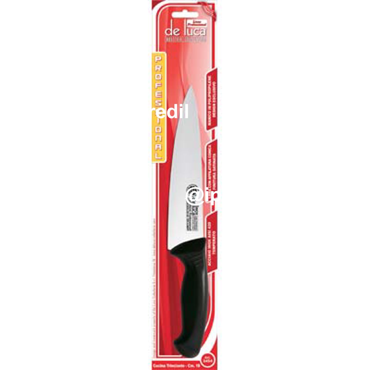 COLTELLO CUCINA PROFESSIONAL DE LUCA MANICO PLT/INOX CM 18
