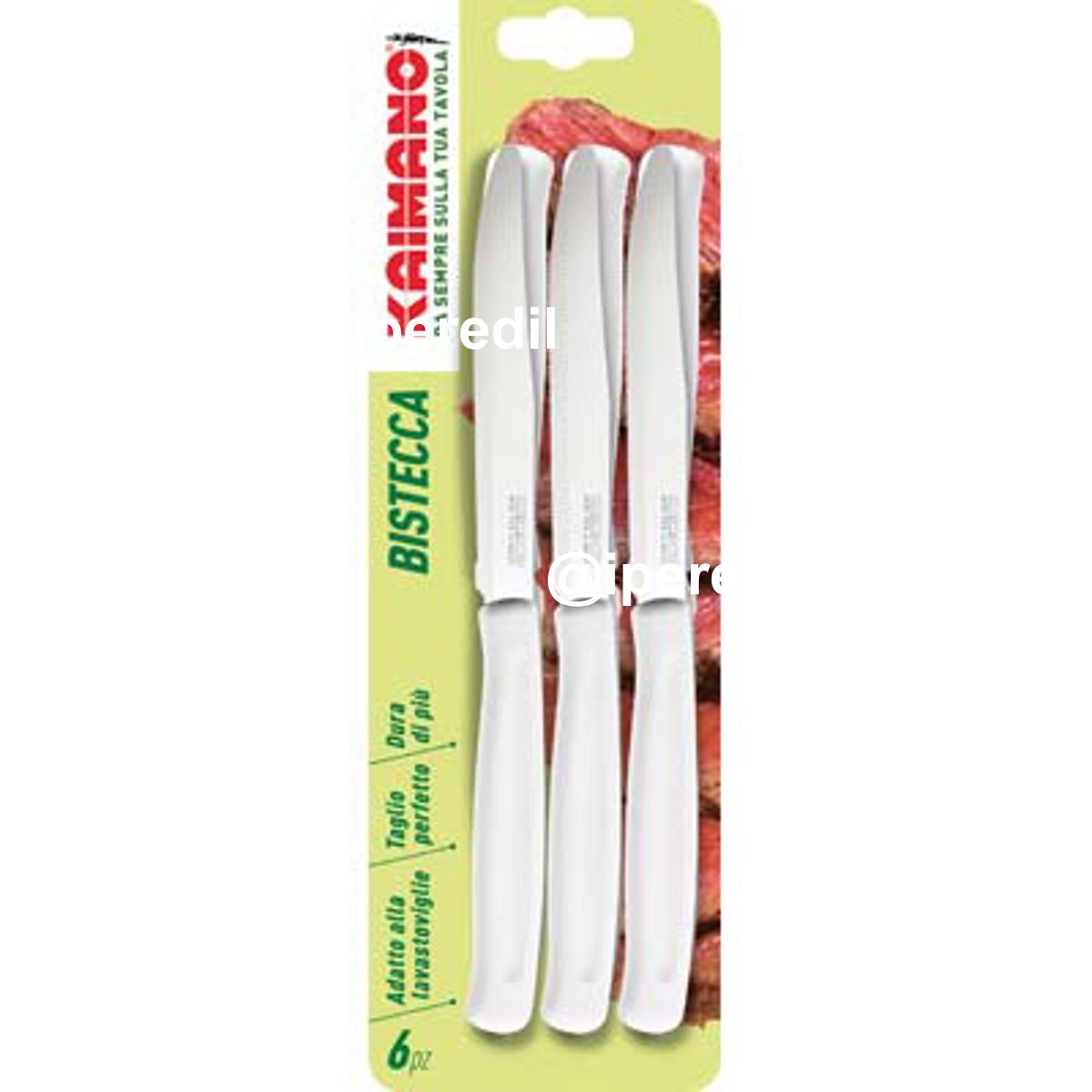 COLTELLO BISTECCA DINAMIK KAIMANO MANICO PLT BIANCO/INOX CM 11,5 CF=PZ 6