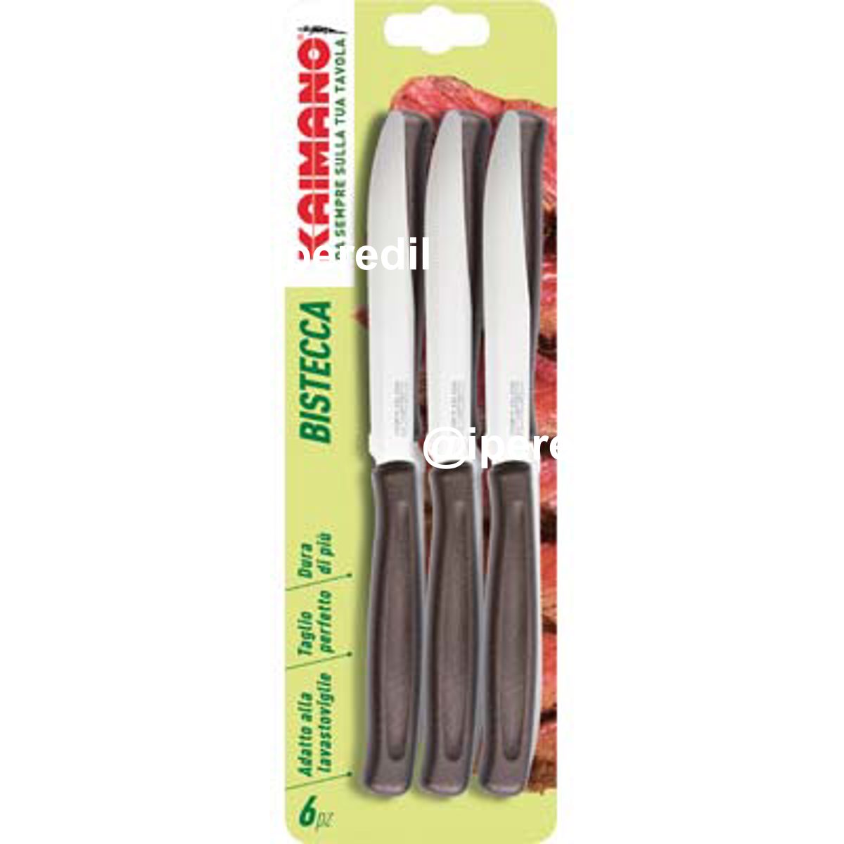 COLTELLO BISTECCA DINAMIK KAIMANO MANICO PLT MARRONE/INOX CM 11,5 CF=PZ 6