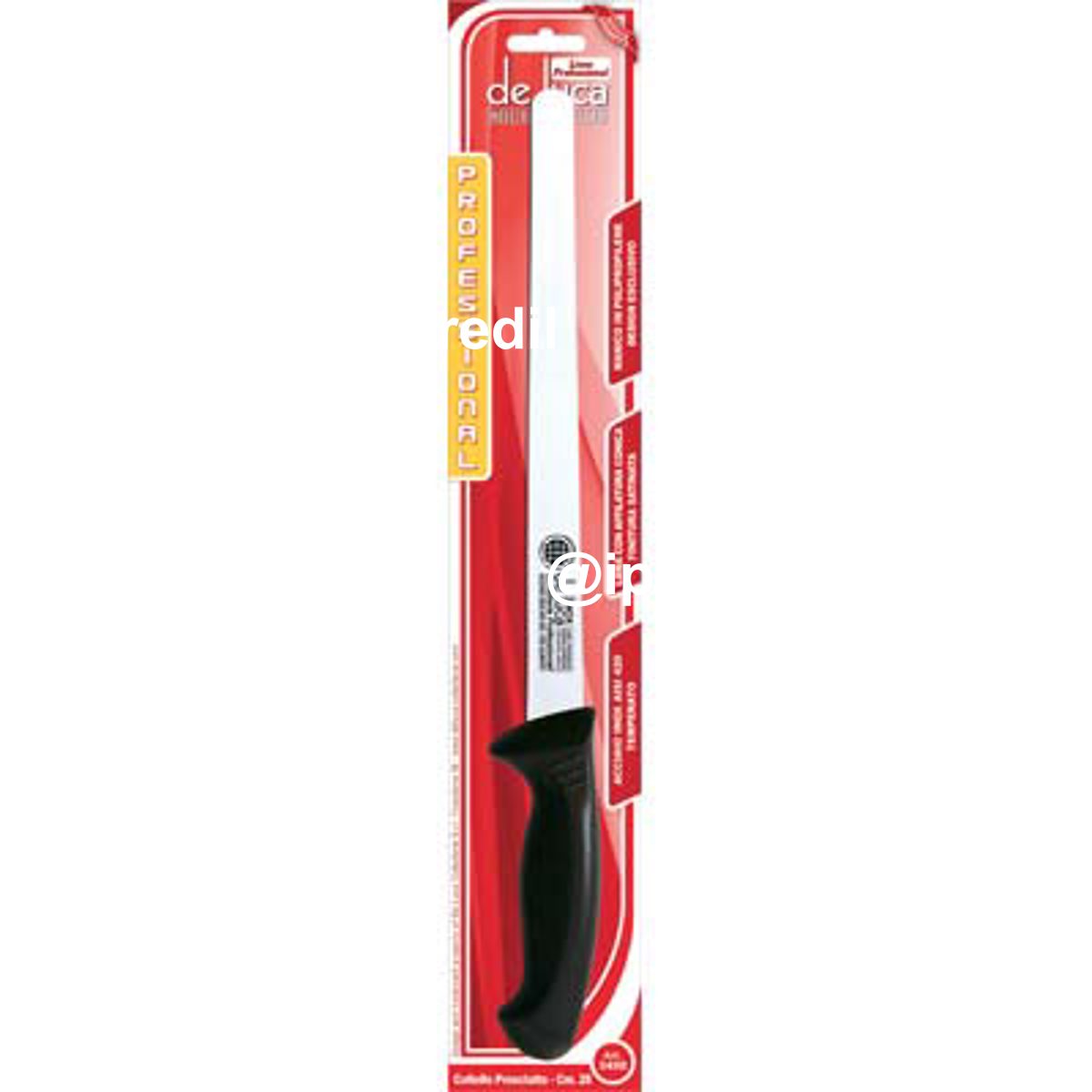 COLTELLO PROSCIUTTO PROFESSIONAL DE LUCA MANICO PLT/INOX CM 28
