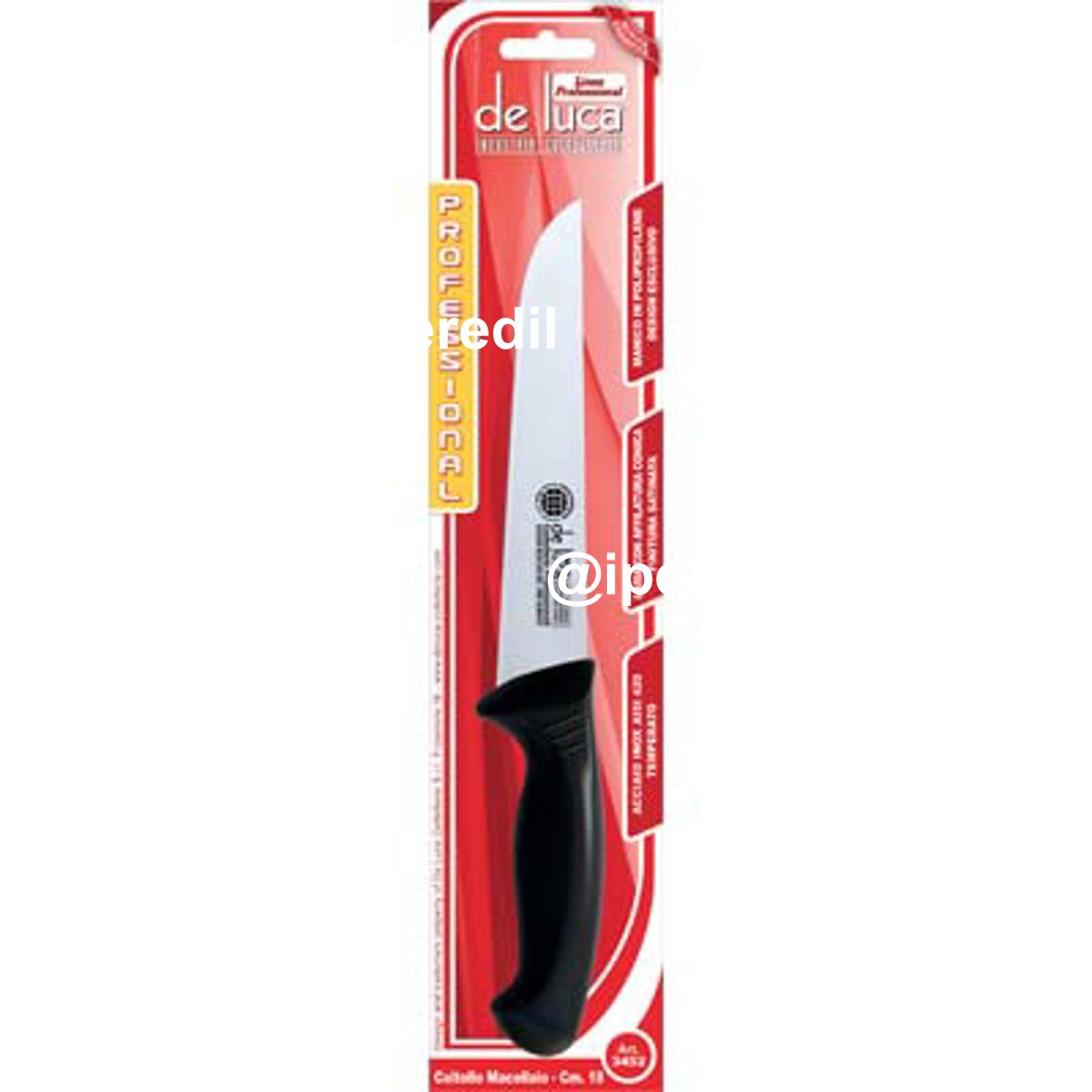 COLTELLO MACELLAIO PROFESSIONAL DE LUCA MANICO PLT/INOX CM 18