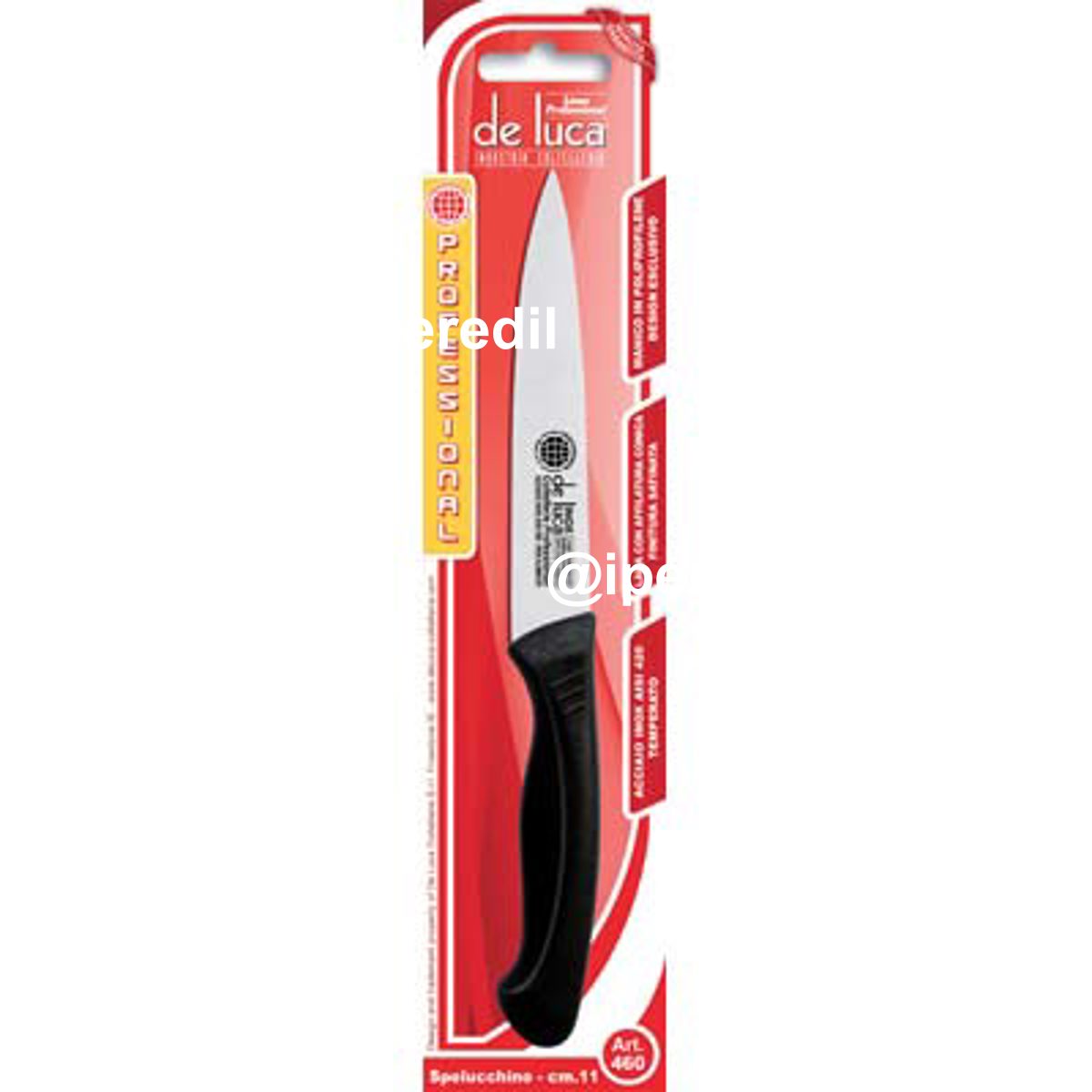 COLTELLO SPELUCCHINO PROFESSIONAL DE LUCA MANICO PLT/INOX CM 11