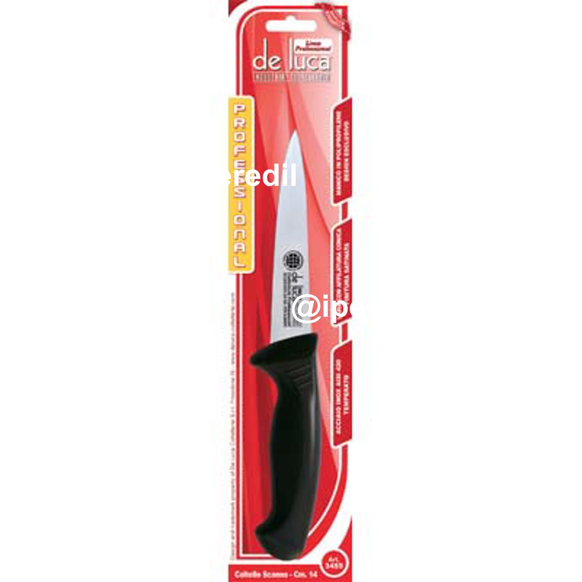 COLTELLO MACELLAIO SCANNARE PROFESSIONAL DE LUCA MANICO PLT/INOX CM 14