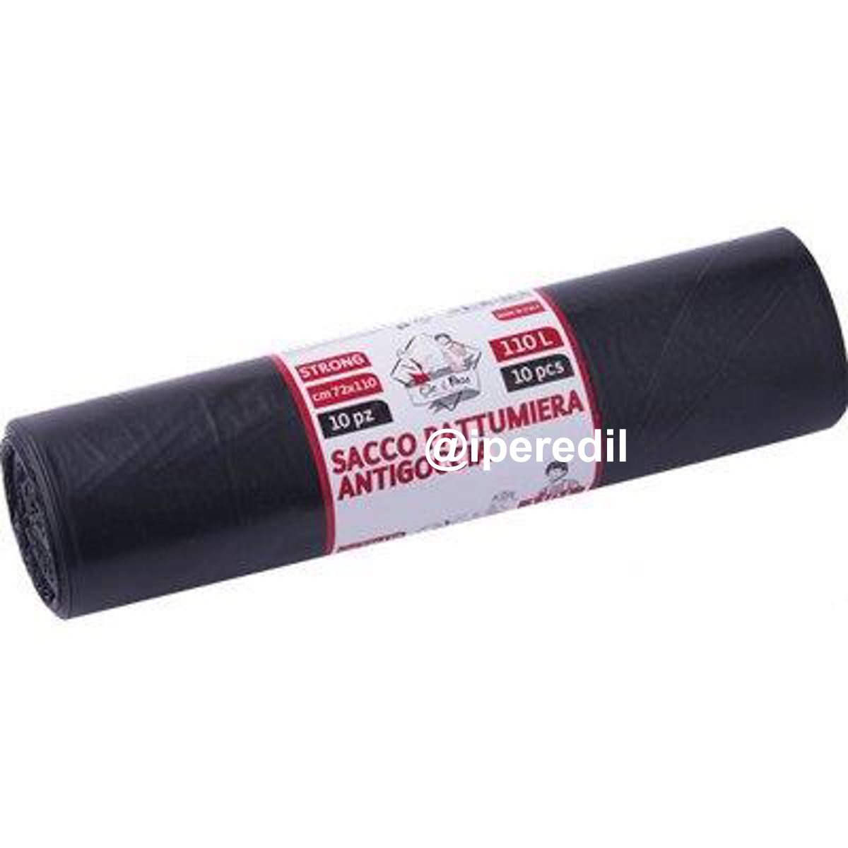 SACCO IMMONDIZIA INDUSTRIALE NERO ELEPACKING CM 72X110 MY 50 CF=PZ 10