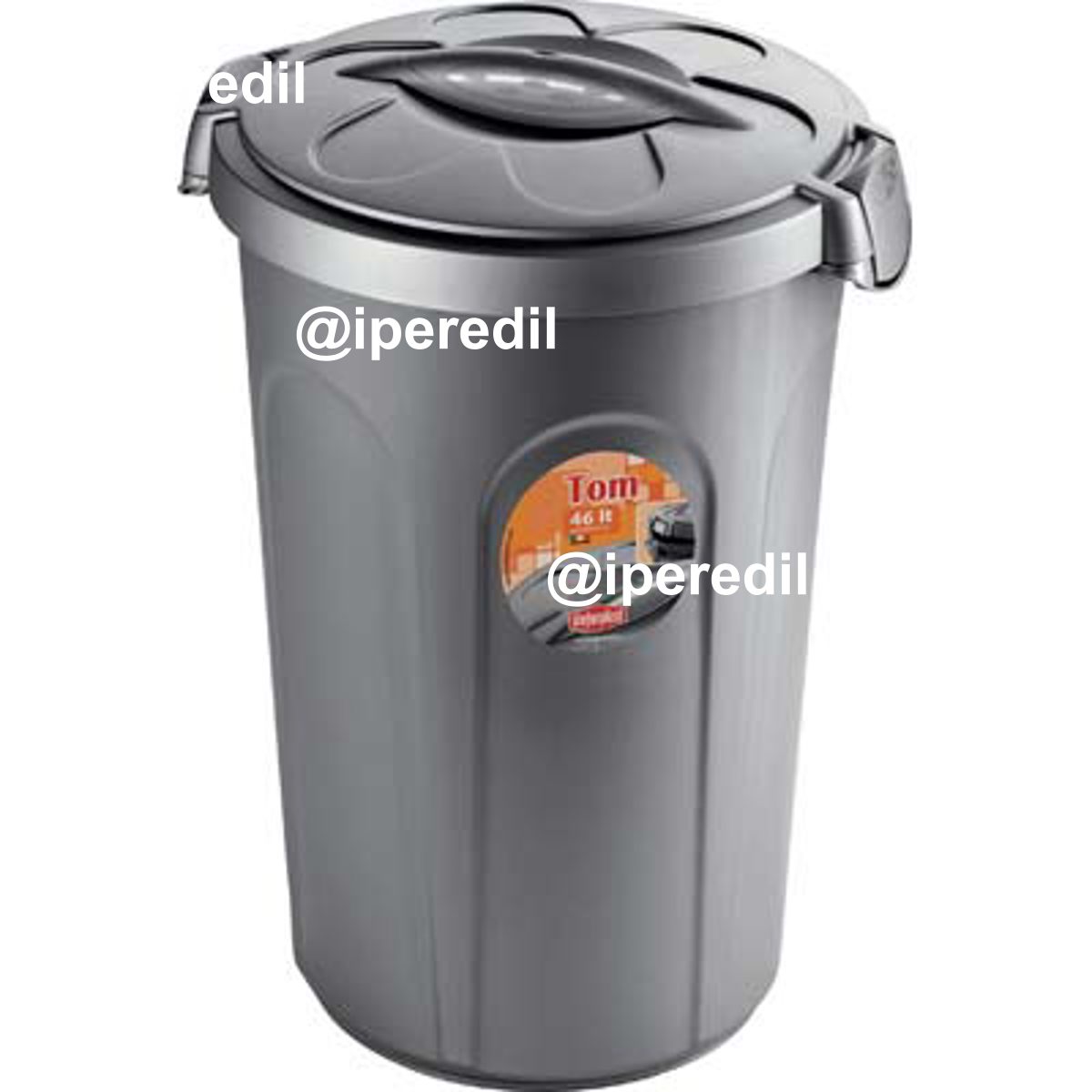 BIDONE IMMONDIZIA TOM STEFANPLAST GRIGIO LT 46 CM 45X40 H.CM 61