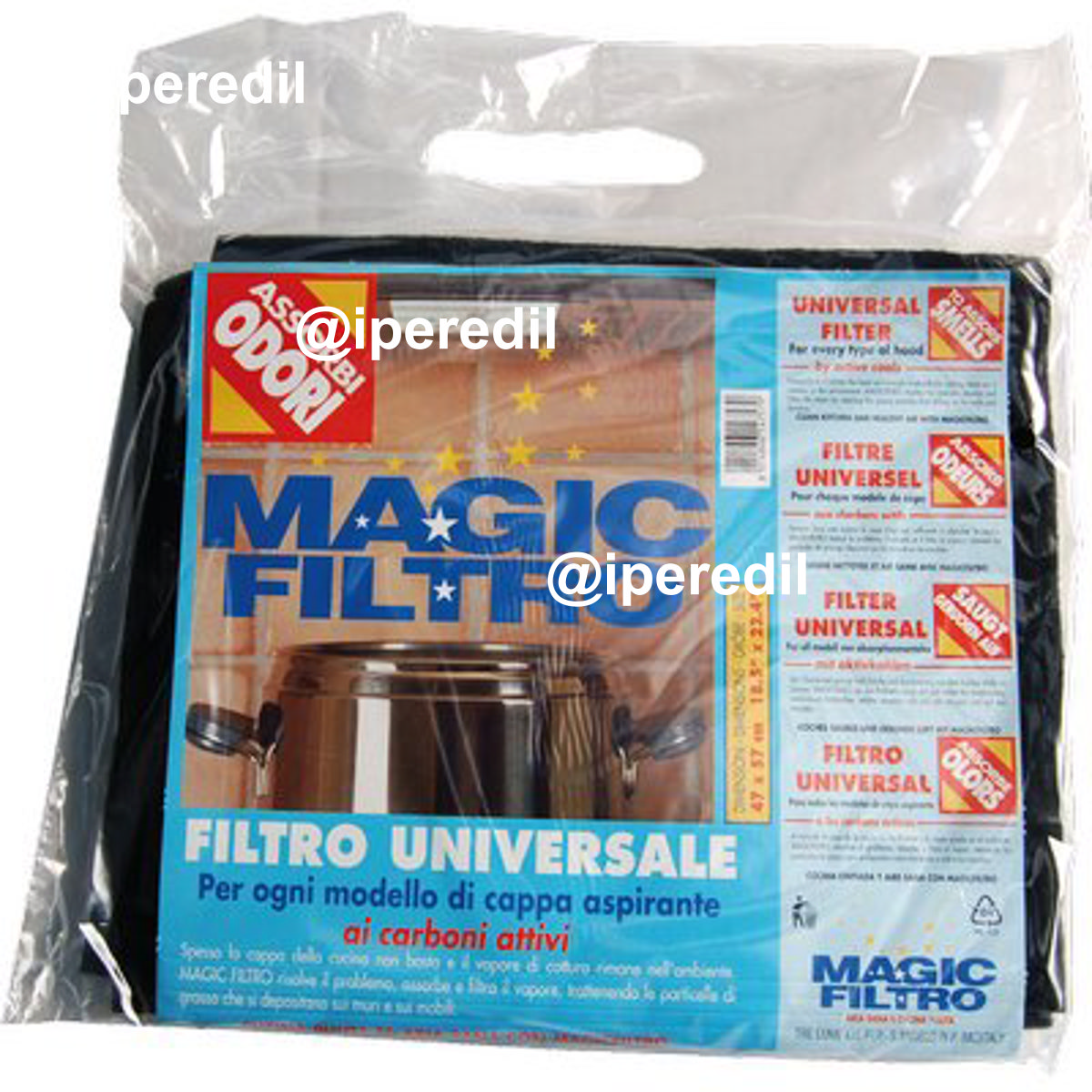FILTRO X CAPPA ASPIRANTE ODORI MAGIC NERO CM 47X57