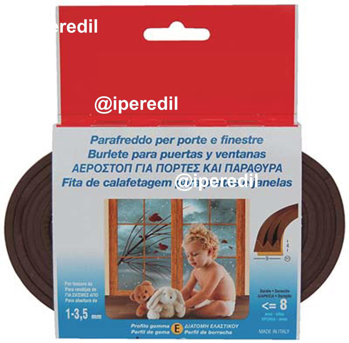 PARAFREDDO GEKO STRIP PROFILO E GOMMA EPDM ESPANSA MARRONE MT 6 - 02326057