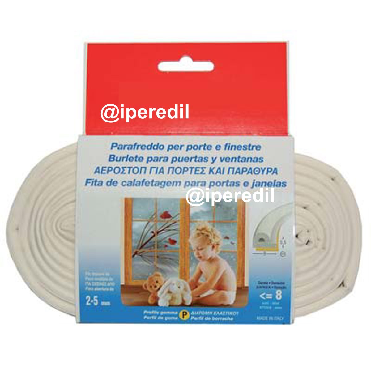 PARAFREDDO GEKO STRIP PROFILO P GOMMA EPDM ESPANSA BIANCO MT 6