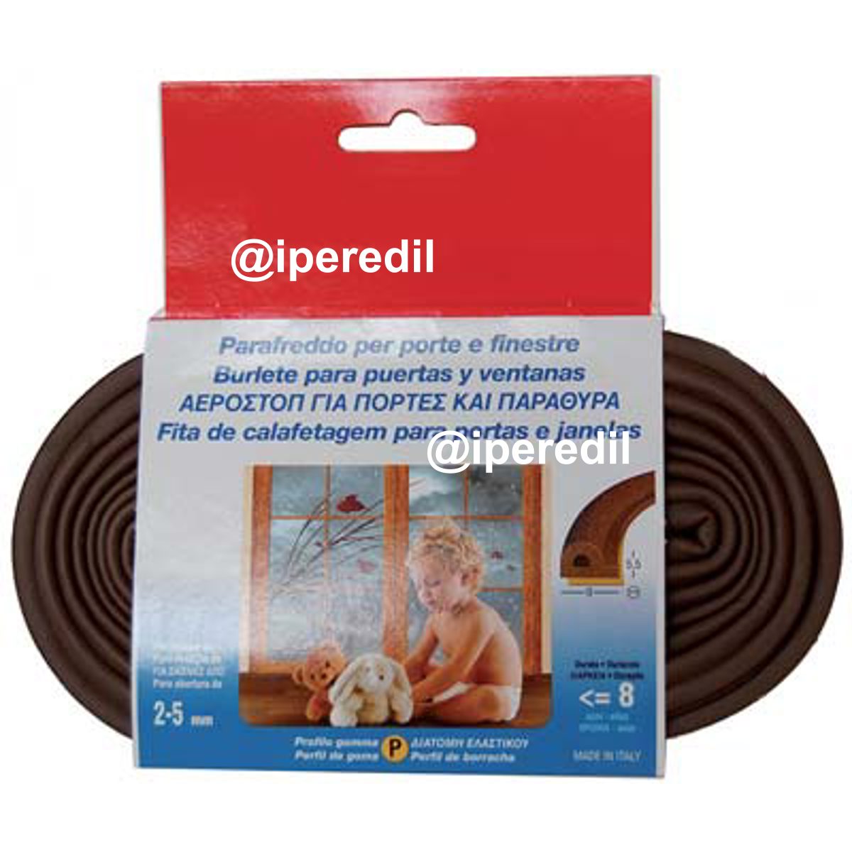 PARAFREDDO GEKO STRIP PROFILO P GOMMA EPDM ESPANSA MARRONE MT 6 - 02326159