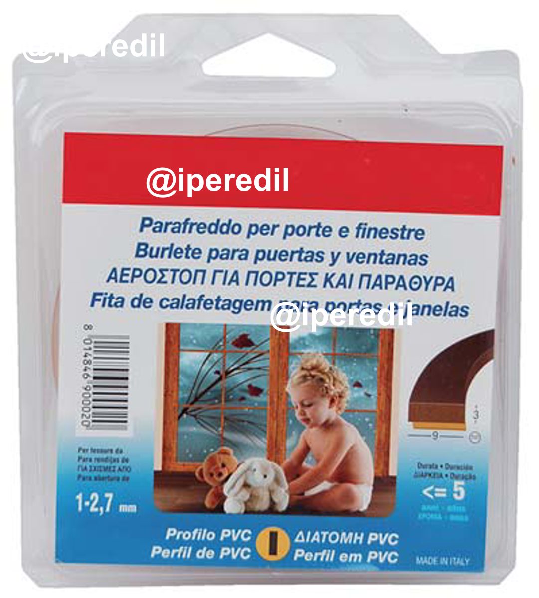 PARAFREDDO GEKO FLEX PROFILO I PVC ESPANSO MARRONE H.MM 9 MT 6 - 02326180