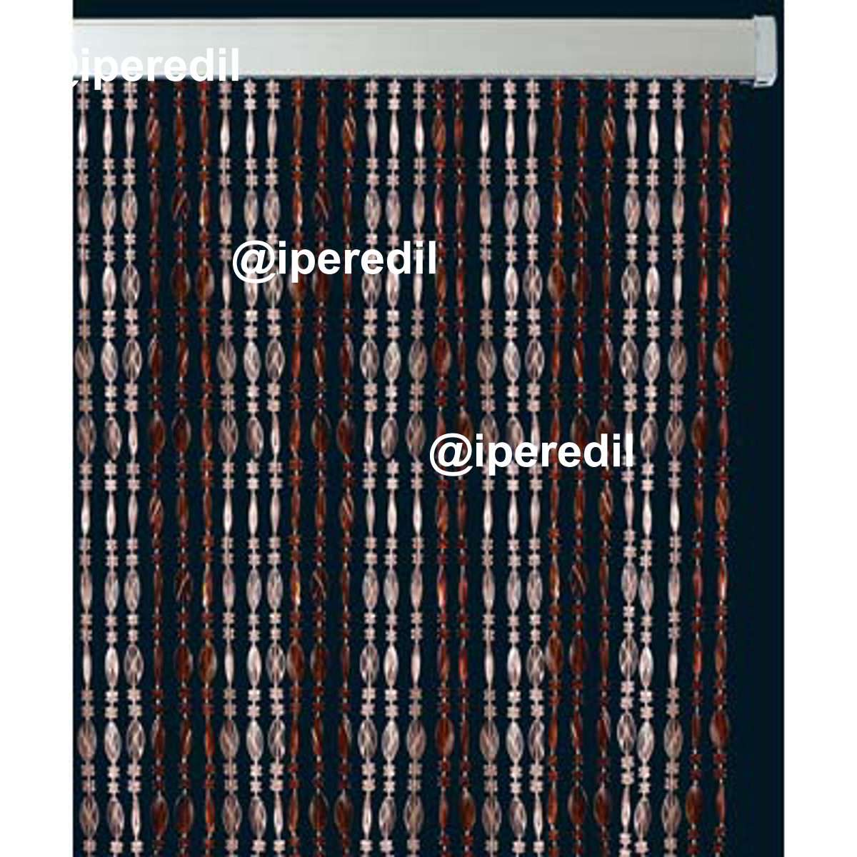 TENDINA PRONTA TWIST PLASTICA KRISTAL/MARRONE CM 120 H.CM 230