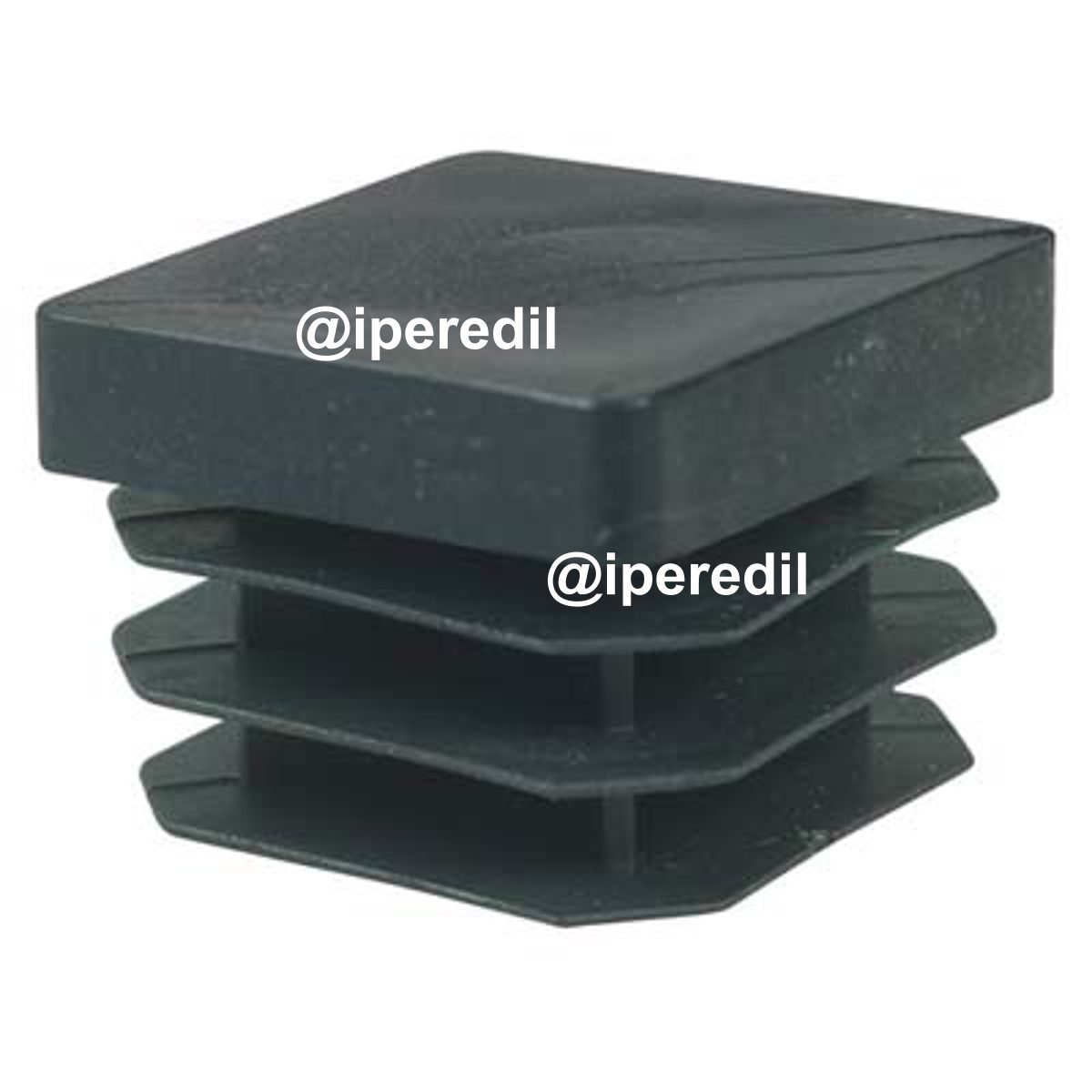 PUNTALE INTERNO QUADRO ALETTATO PE NERO MM 80X80