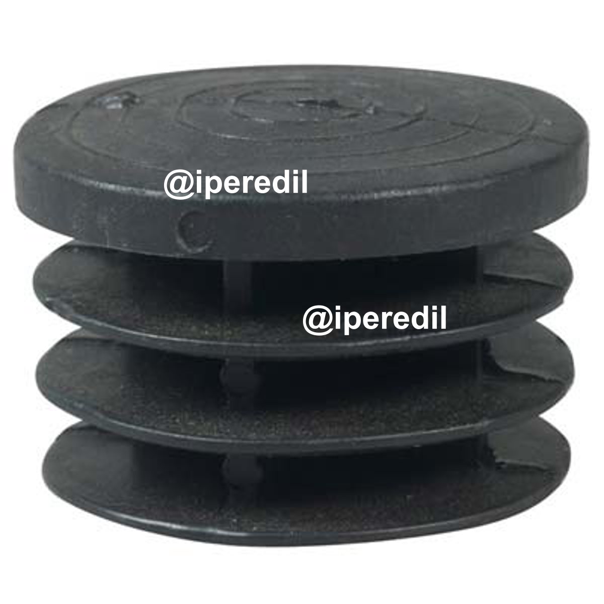 PUNTALE INTERNO TONDO ALETTATO PE NERO MM 35