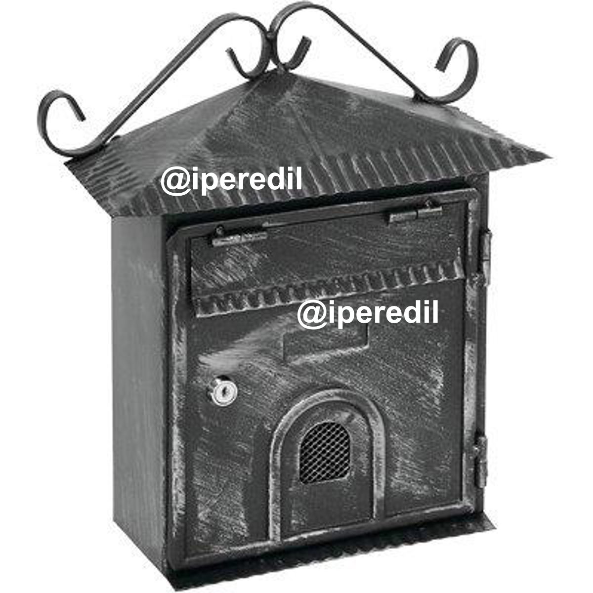 CASSETTA POSTA PORTONCINO PLUS ACCIAIO VERN NERO/ARGENTO MM 220X80 H.MM 340