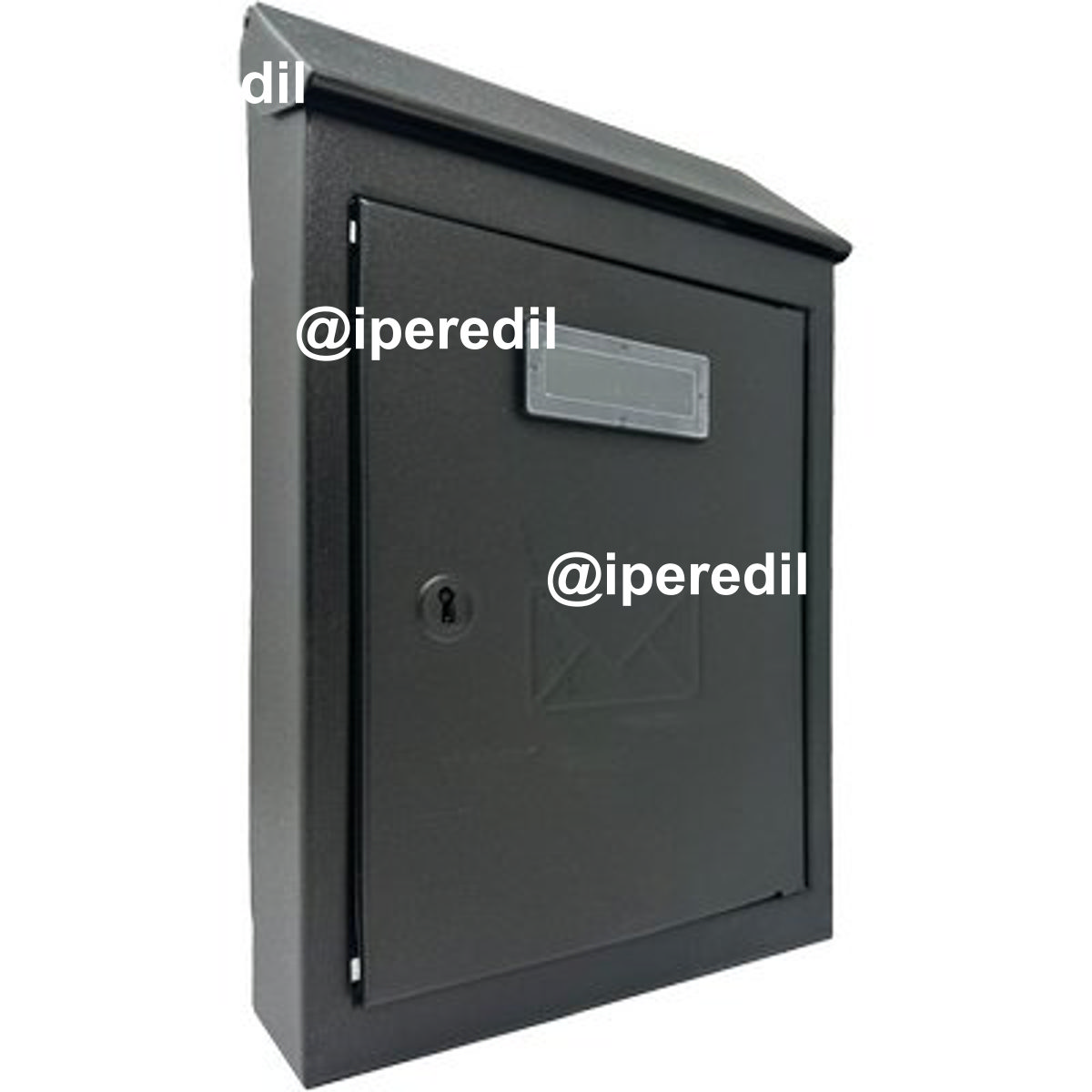 CASSETTA POSTA TRADIZIONE EGIZIA MINI ACCIAIO VERN NERO MM 175X50 H.MM 260