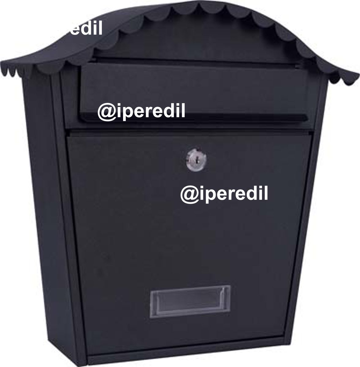 CASSETTA POSTA COUNTRY EFFE ACCIAIO VERN NERO MM 360X135 H.MM 370