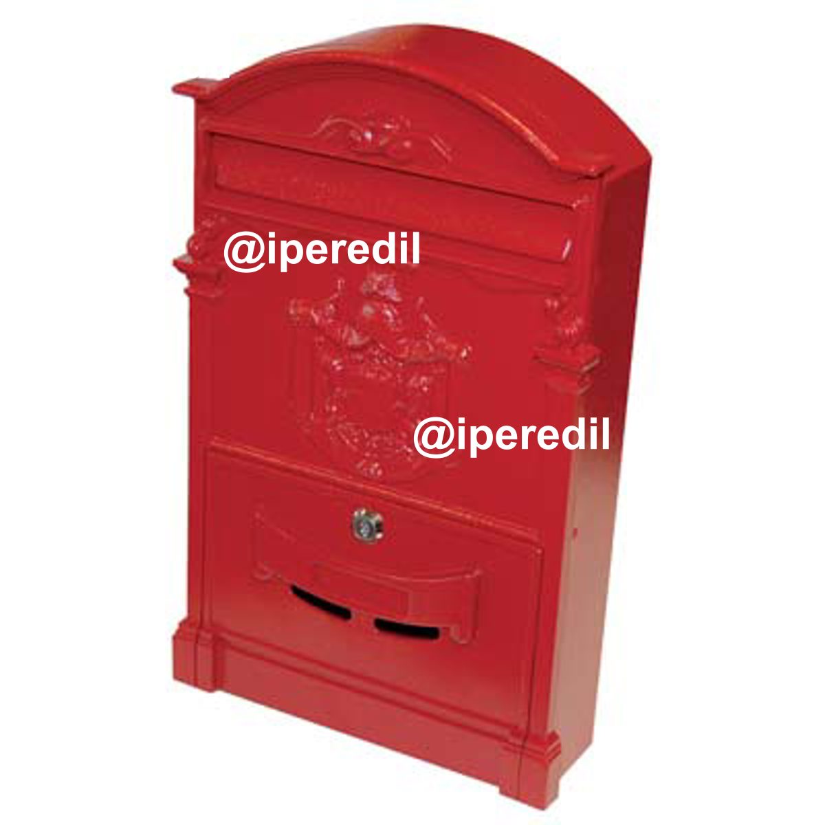 CASSETTA POSTA REGIA EFFE ALLUMINIO PRESSOFUSO ROSSO MM 260X90 H.MM 410