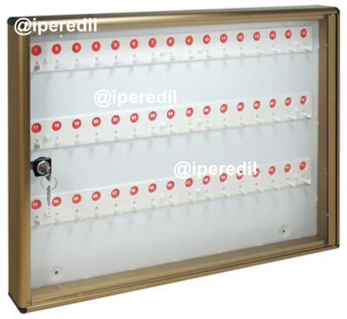 BACHECA PORTA CHIAVI ALUBOX ALLUMINIO BRONZATO CHIAVI 48 MM 550X50 H.MM 400