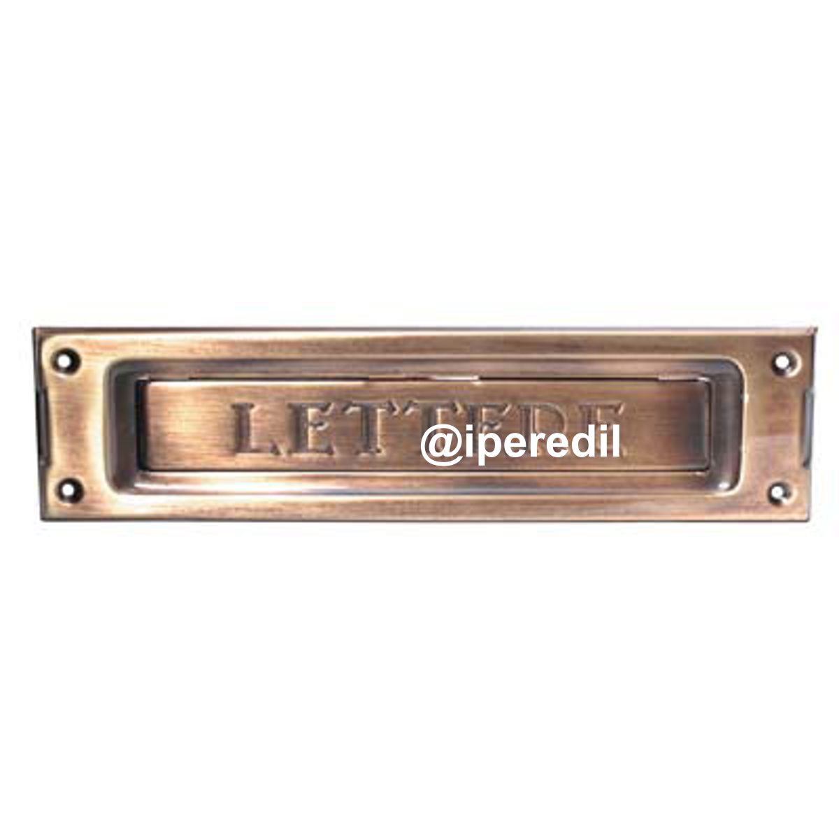 BUCALETTERE POSTA DA APPLICARE OTTONE BRONZO SPAZZOLATO MM 235X60