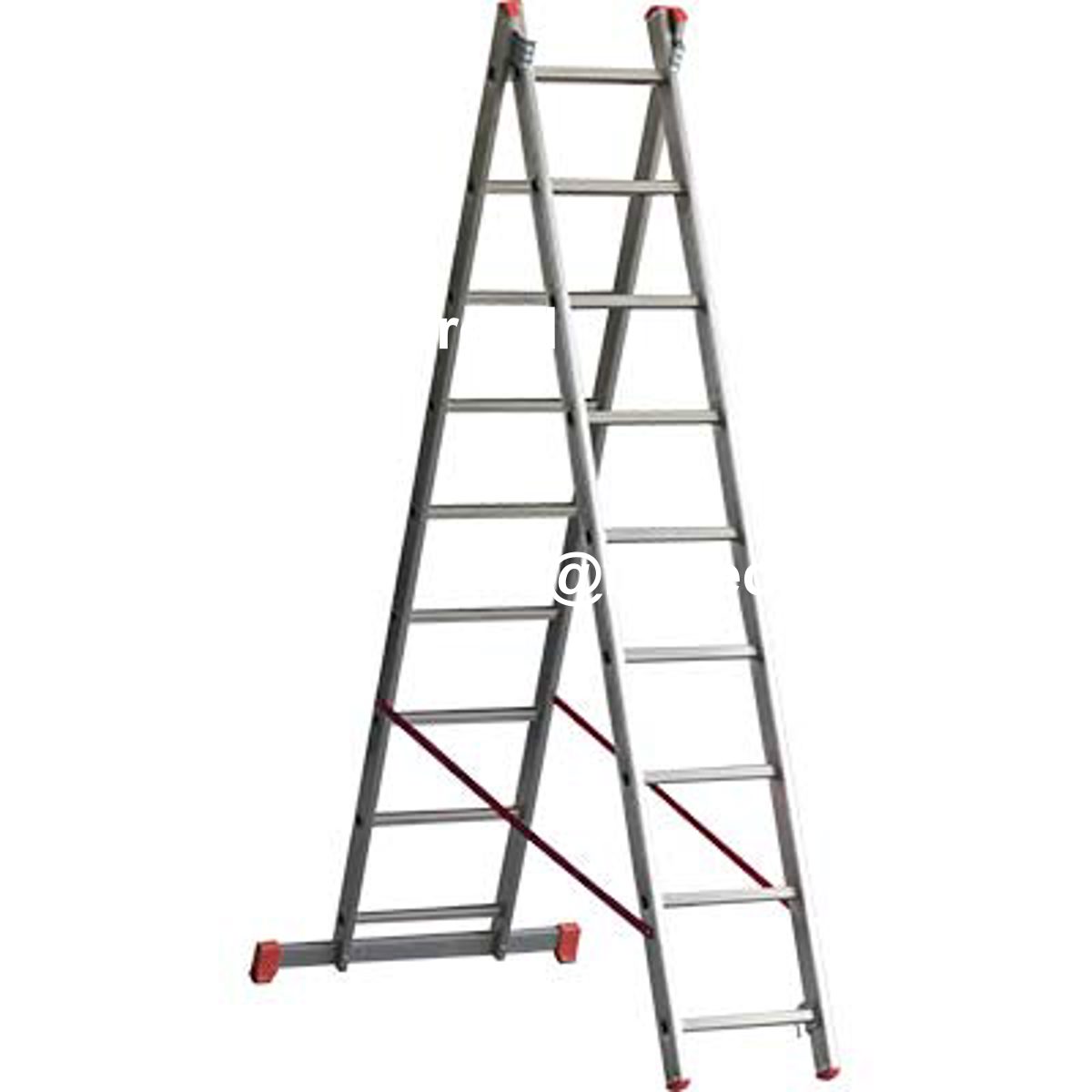 SCALA PARALLELA 2 RAMPE ORANGE 2 MARCHETTI ALLUMINIO EN 131 H.CM 295/500 PIOLI 2X11 - 02336162