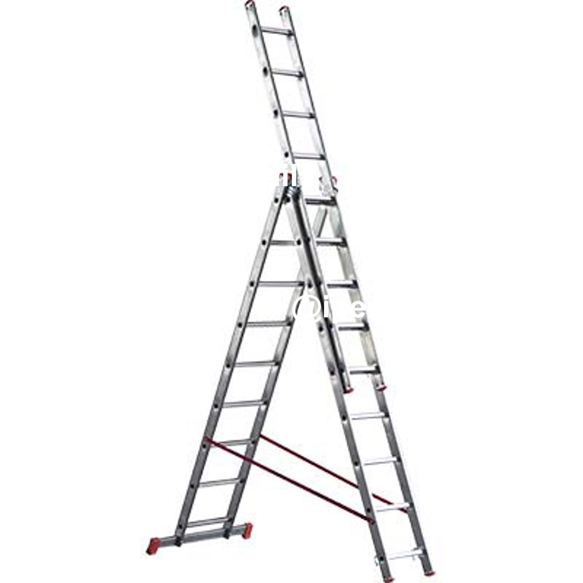 SCALA PARALLELA 3 RAMPE ORANGE 3 MARCHETTI ALLUMINIO EN 131 H.CM 190/400 PIOLI 3X7 - 02336165