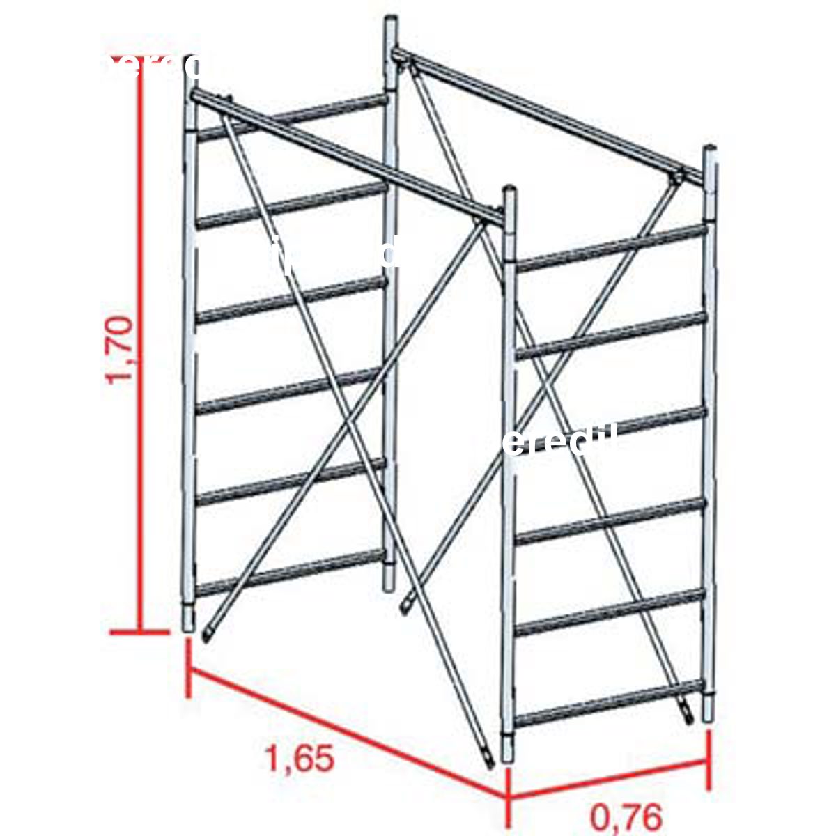 ALZATA X TRABATTELLO GRIM EU 75 MARCHETTI ACCIAIO ZINCATO CM 165X76 H. CM 170 - 02362206