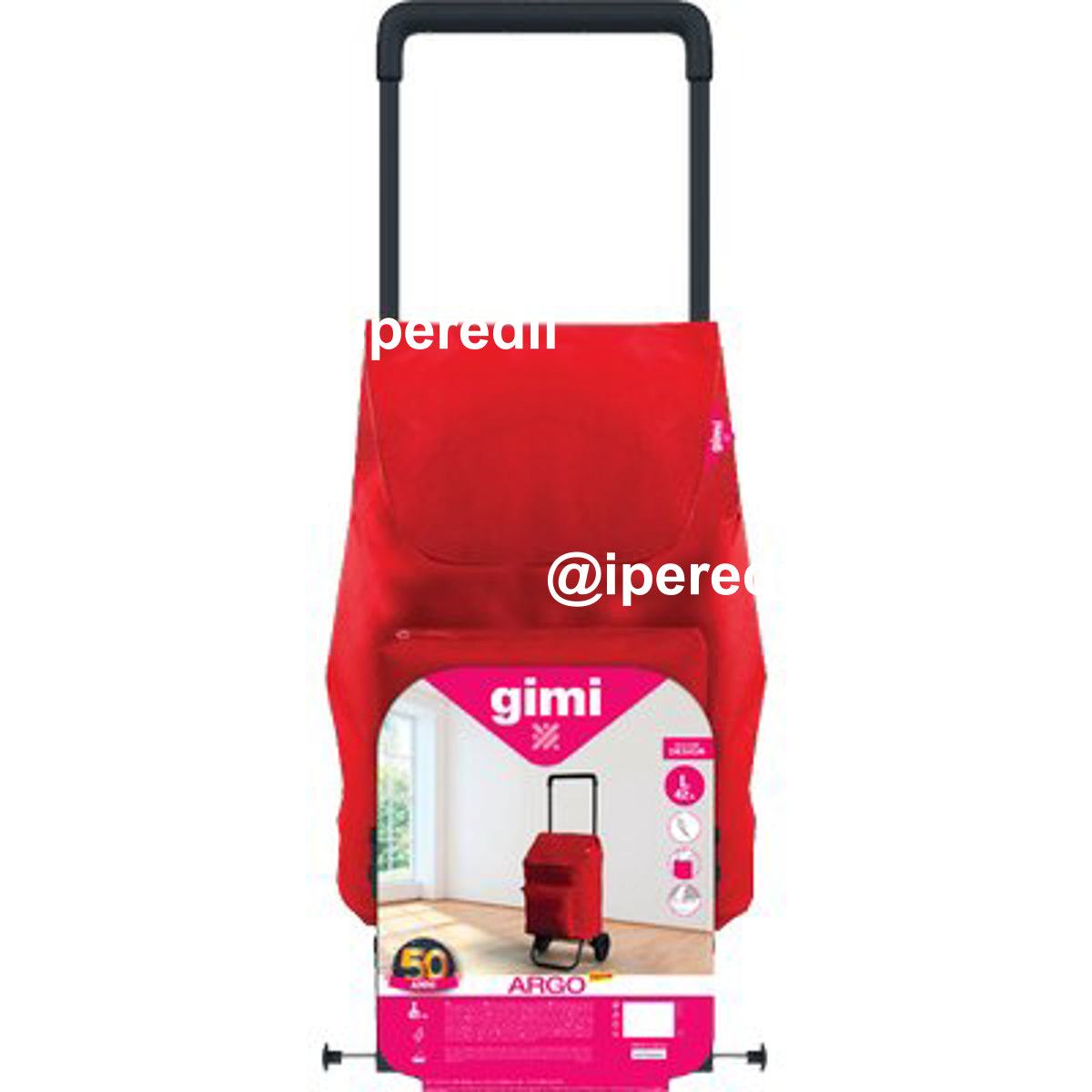 CARRELLO PORTASPESA ARGO NEW GIMI ROSSO CM 37X33 H.CM 96
