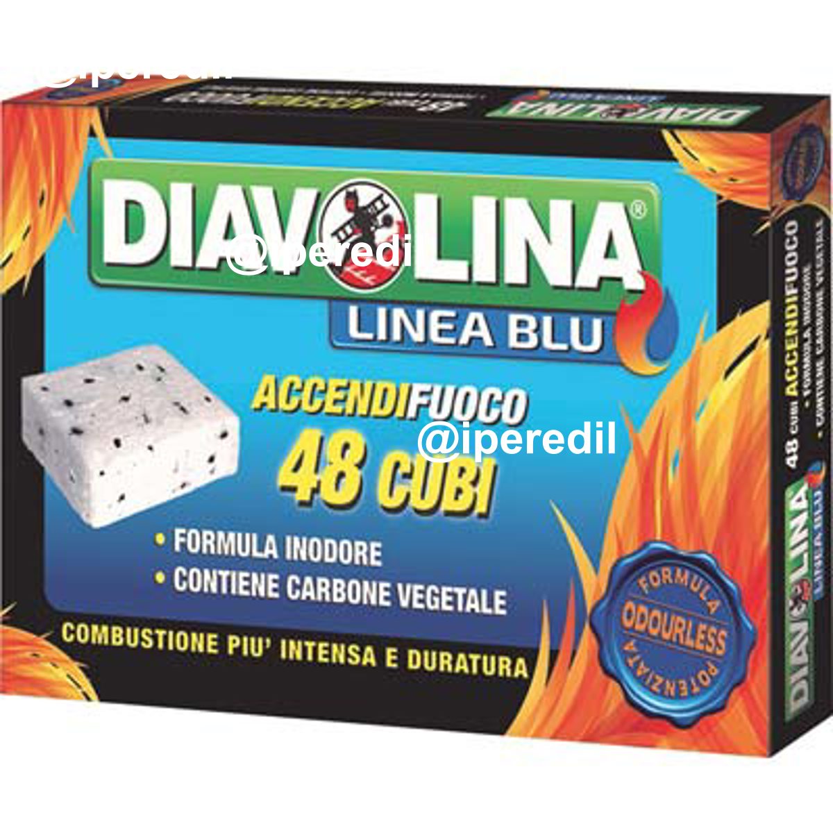 ACCENDIFUOCO LIGNITE DIAVOLINA LINEA BLU SENZA ODORI CUBETTI 48 - 02440136