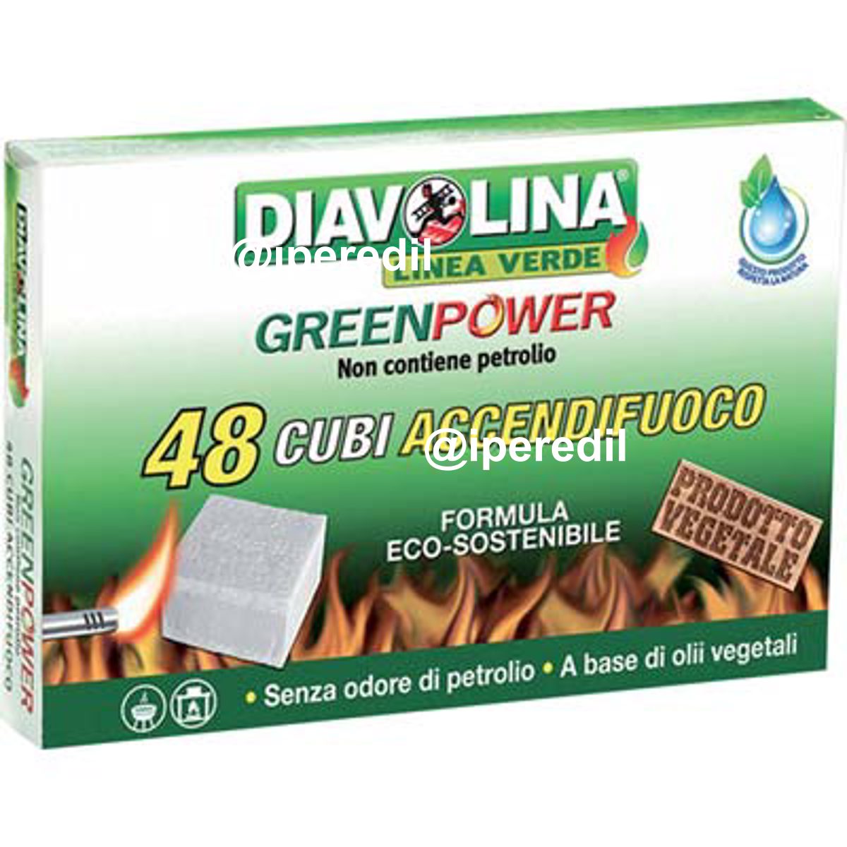 ACCENDIFUOCO GREENPOWER DIAVOLINA LINEA VERDE CUBETTI 48 - 02440139