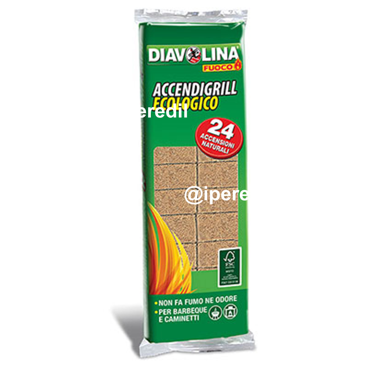 ACCENDIFUOCO ECOLOGICO 24 DIAVOLINA FUOCO CUBETTI 24 - 02440145