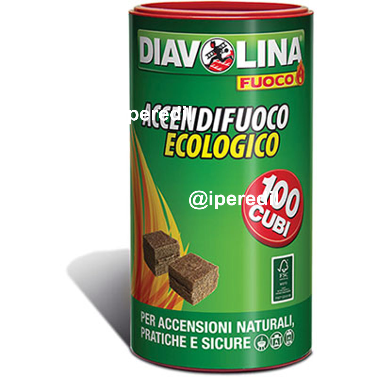 ACCENDIFUOCO ECOLOGICO 100 DIAVOLINA FUOCO CUBETTI 100 - 02440147