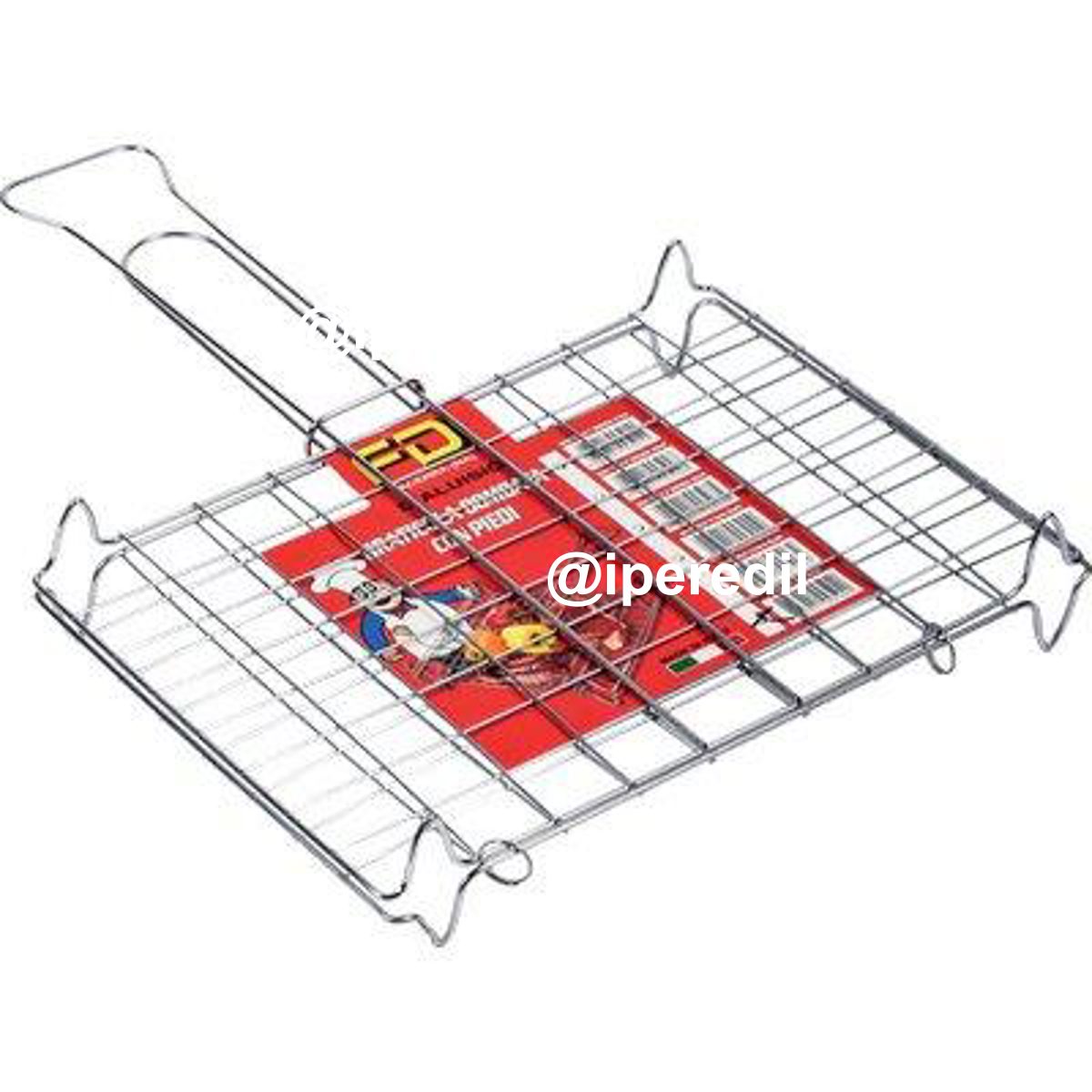 GRATICOLA BARBECUE A BARRE DOPPIA FD ACCIAIO CROMATO CM 35X25 - 02441052