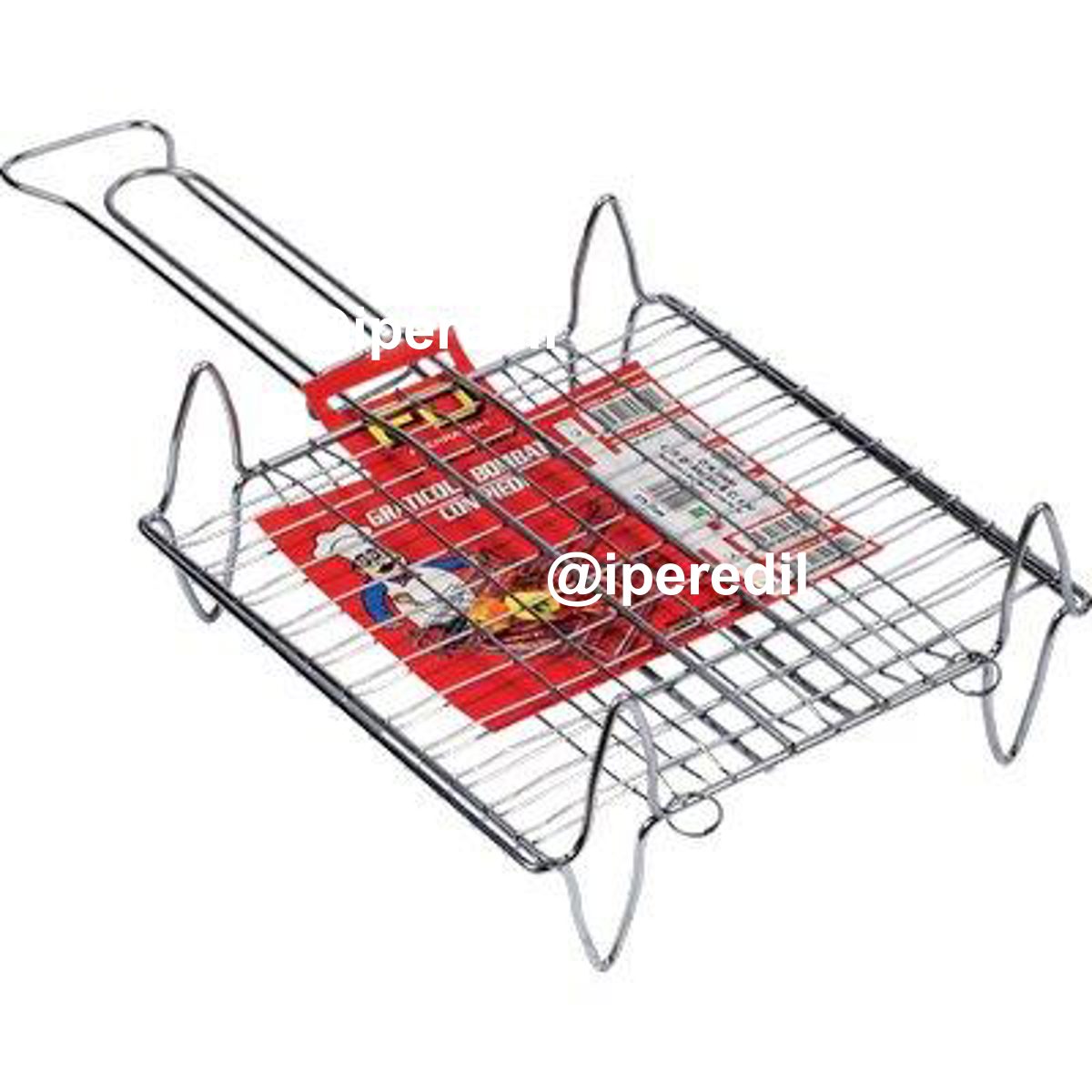 GRATICOLA BARBECUE A RETE DOPPIA FD ACCIAIO CROMATO CM 45X40 - 02441064