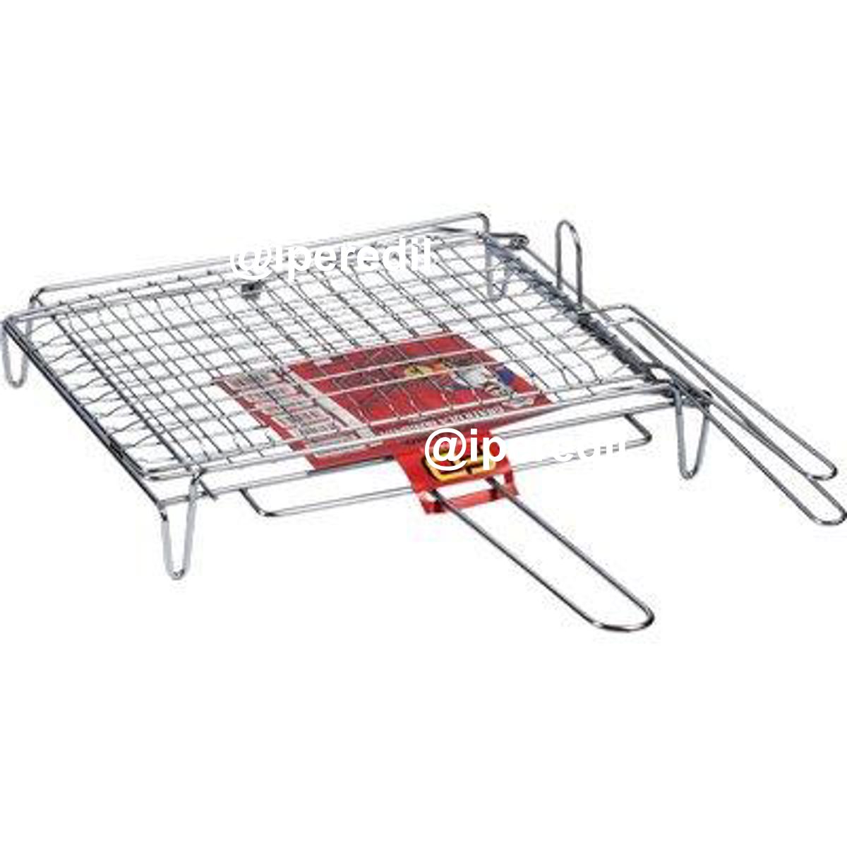GRATICOLA BARBECUE A RETE DOPPIA RIBALTABILE FD ACCIAIO CROMATO CM 40X30 - 02441066