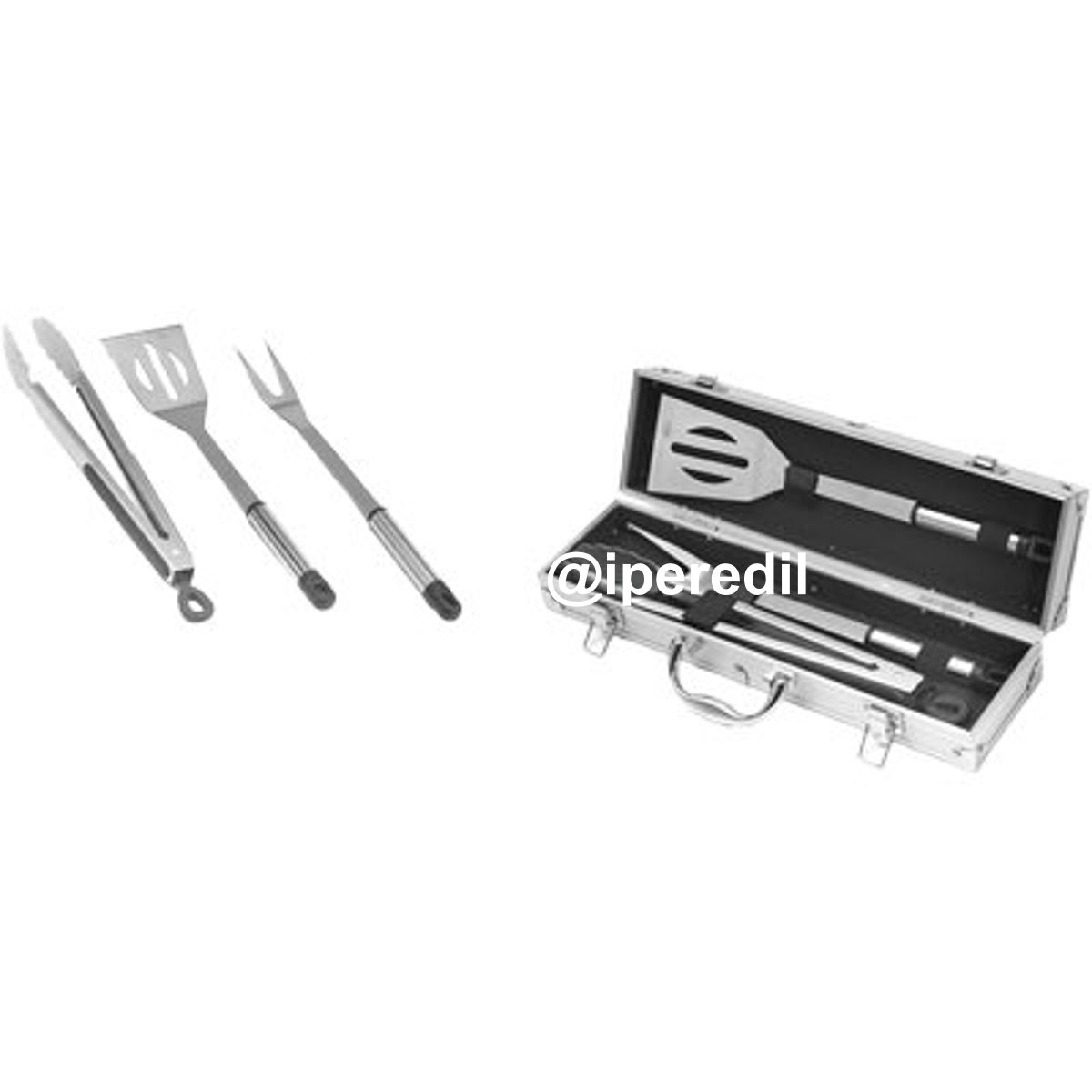 POSATE BARBECUE VALIGETTA 03340 OMPAGRILL ALLUMINIO/ACCIAIO CF=PZ 3 CM 34 - 02446135