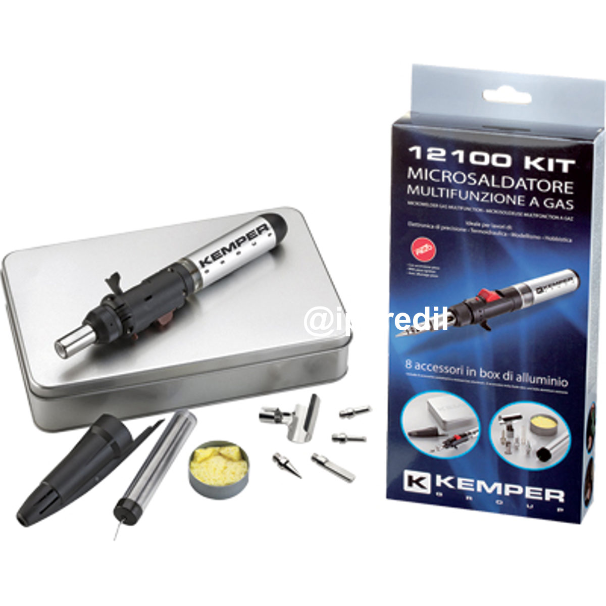 SALDATORE MICRO RICARICABILE 12100 KIT KEMPER PIEZO + ACCESSORI + VALIGETTA - 02532183