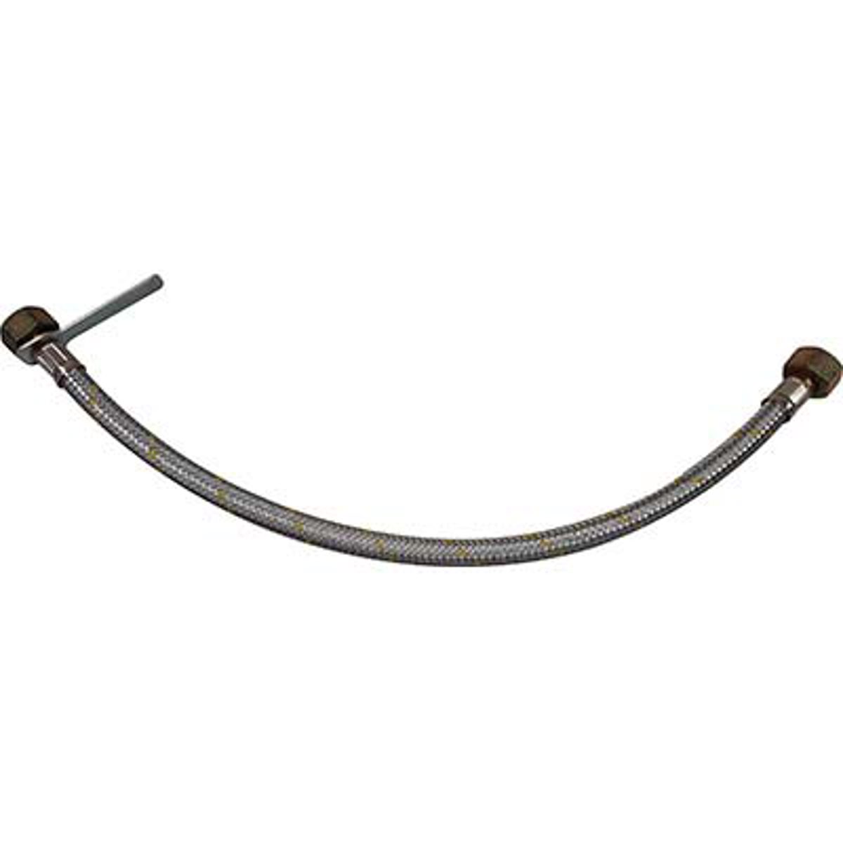 TUBO GAS TRECCIA X CENTRALINE + CHIAVE ACCIAIO ZINCATO 1/2F CM 60