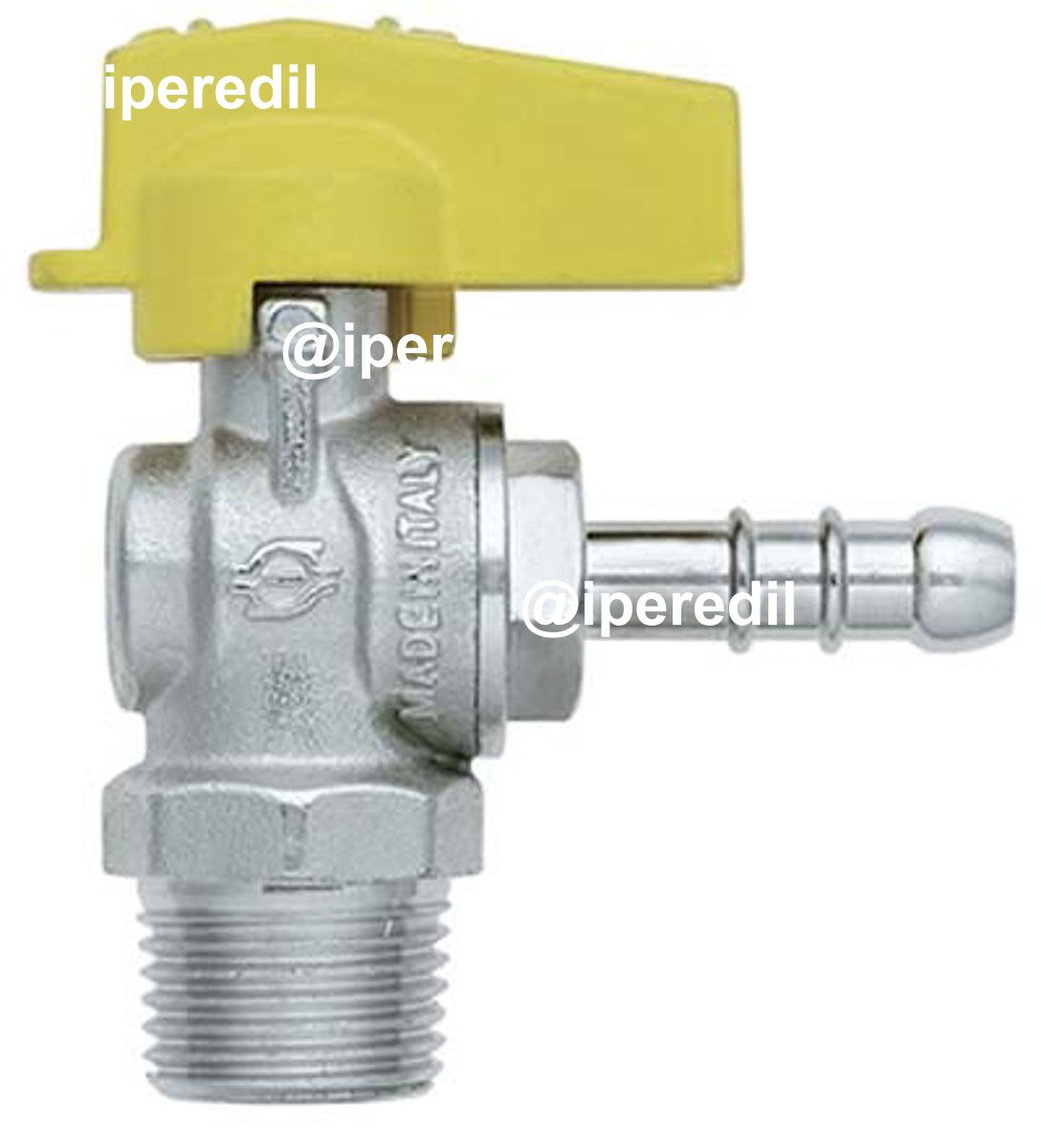 VALVOLA SFERA GAS A SQUADRA 586 BUGATTI OTTONE NICHELATO MM 8X1/2M