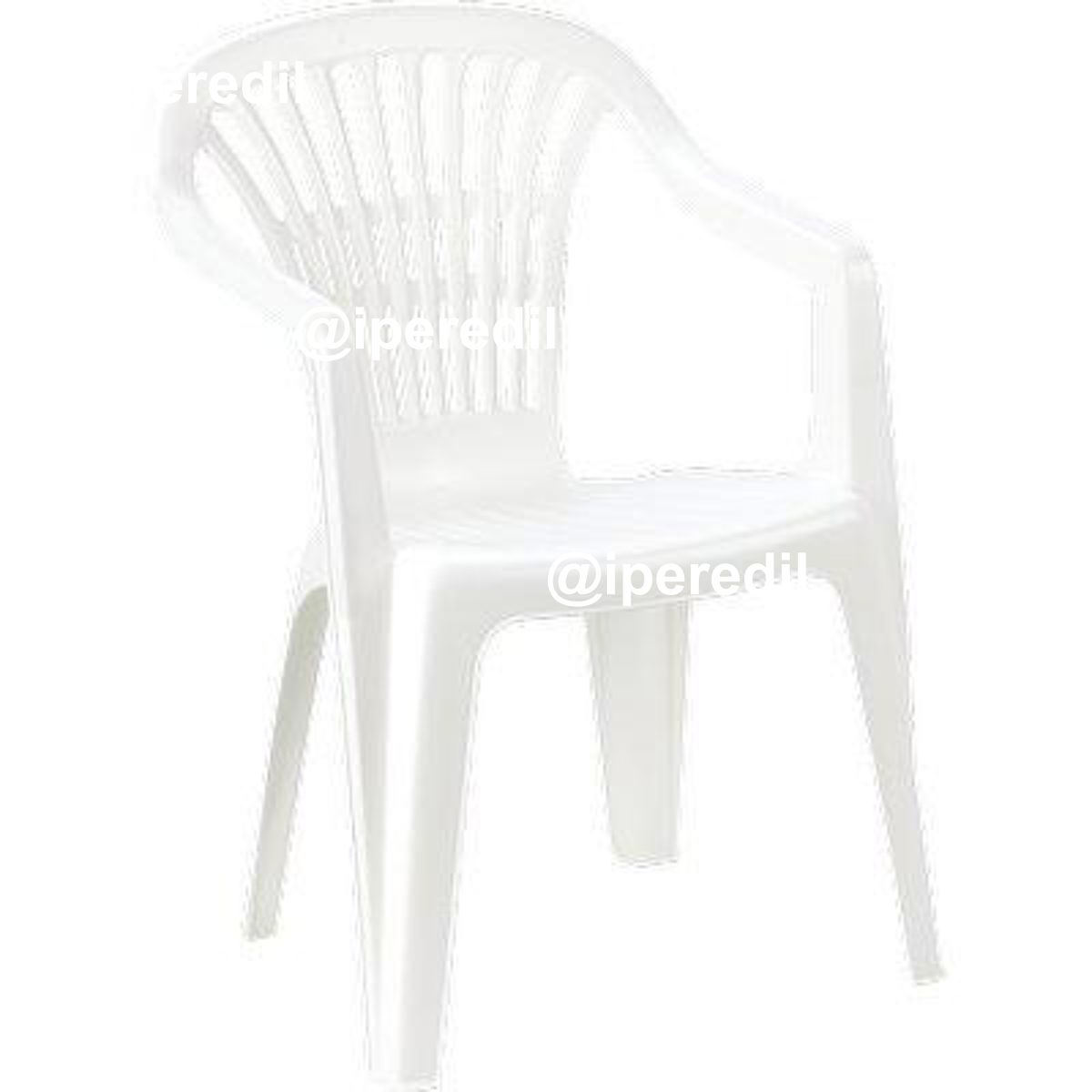 SEDIA SCILLA + BRACCIOLI PROGARDEN PP BIANCO CM 54X53 H.CM 80