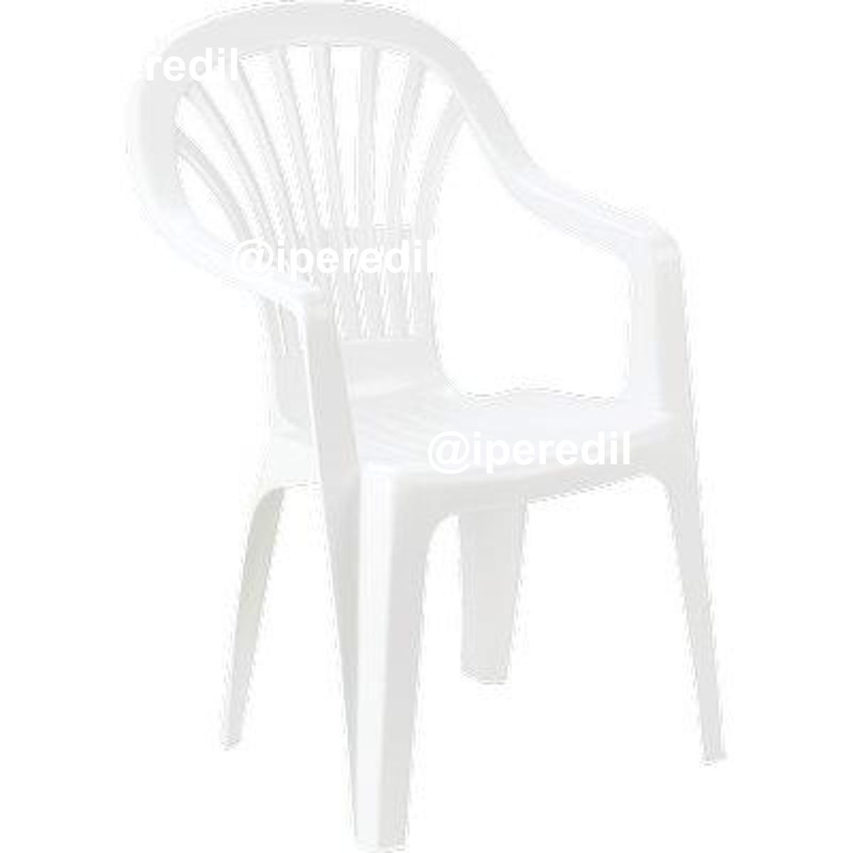 SEDIA ZENA + BRACCIOLI PROGARDEN PP BIANCO CM 55X56 H.CM 90