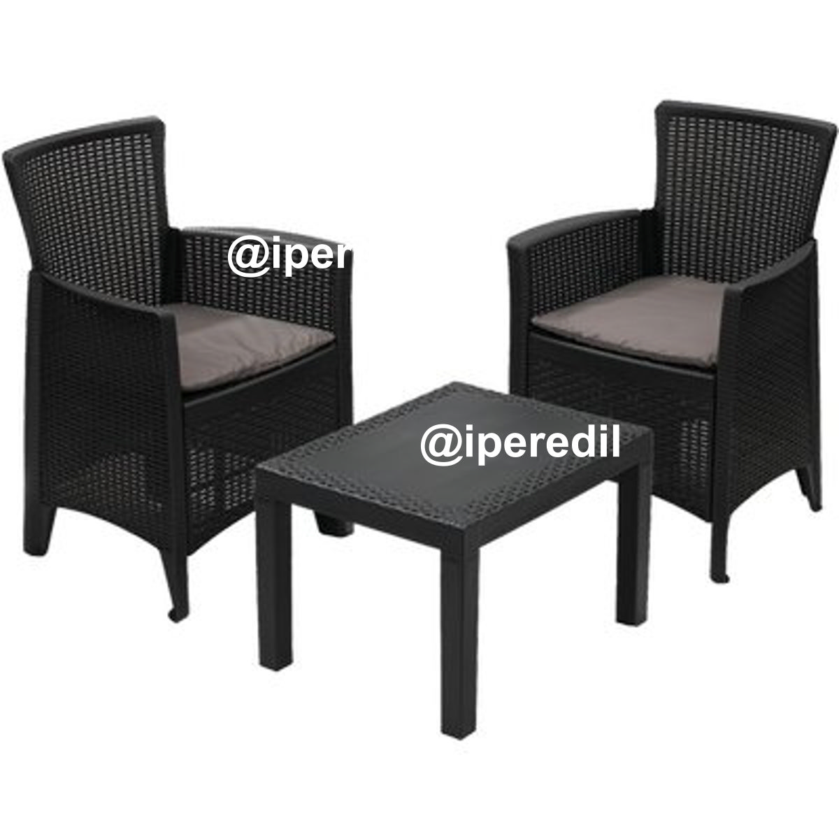 SET RATTAN BALCONY FOREST PROGARDEN PP ANTRACITE CF= PZ 3 + CUSCINI - 02600273