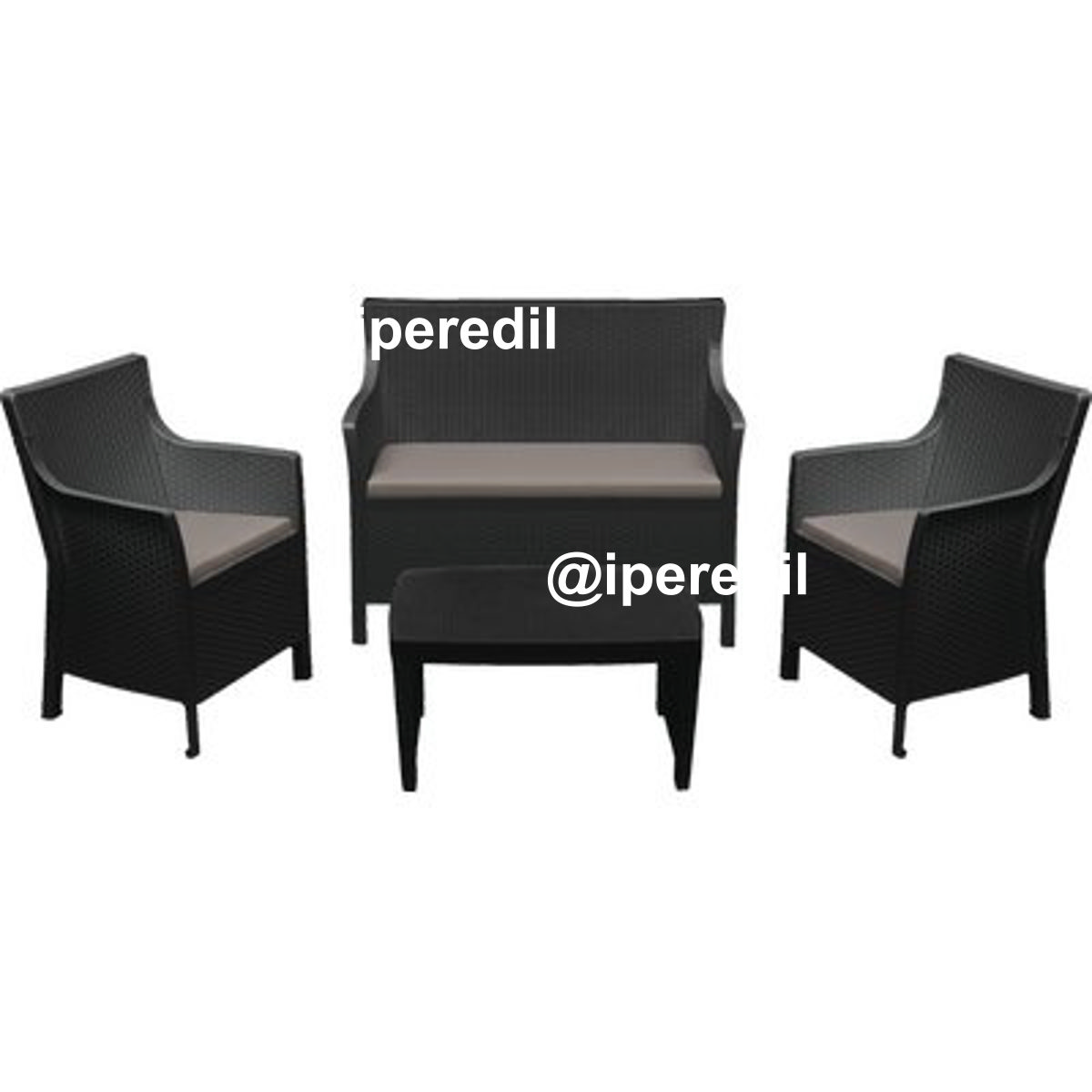SET RATTAN OLIVO PROGARDEN PP ANTRACITE CF= PZ 4 + CUSCINI - 02600274